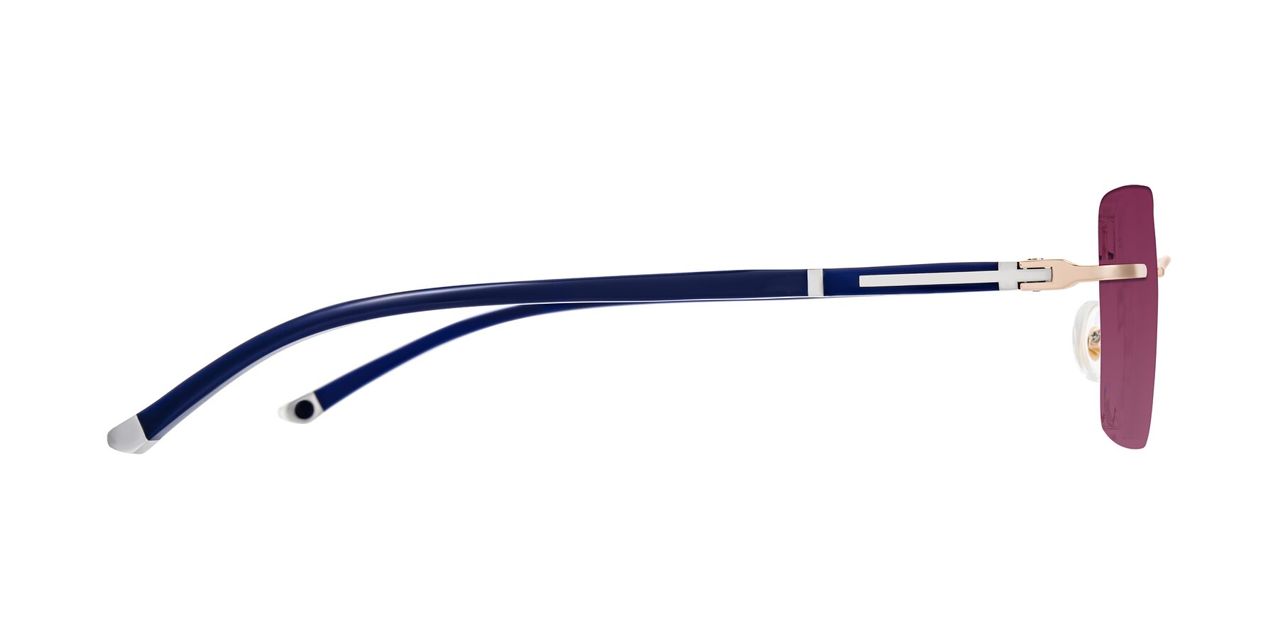 Side of Mist in Rose Gold/Blue with Wine Tinted Lenses