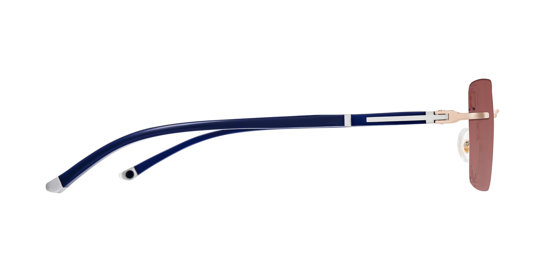 Side of Mist in Rose Gold/Blue with Garnet Tinted Lenses