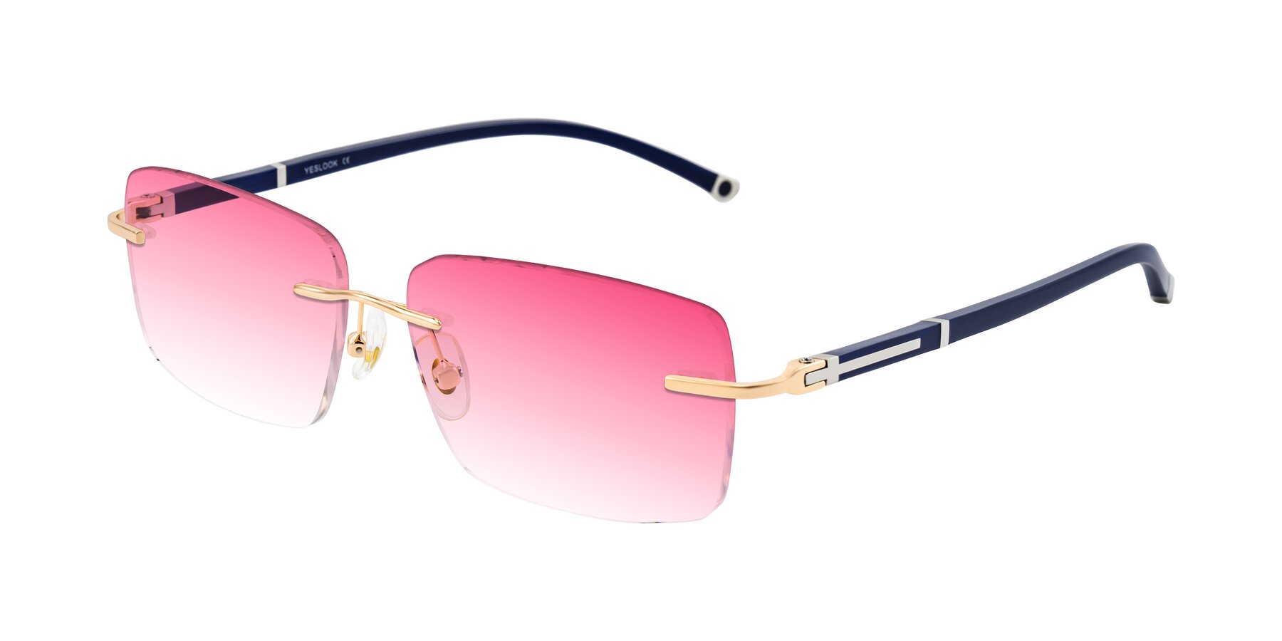 Angle of Mist in Rose Gold/Blue with Pink Gradient Lenses