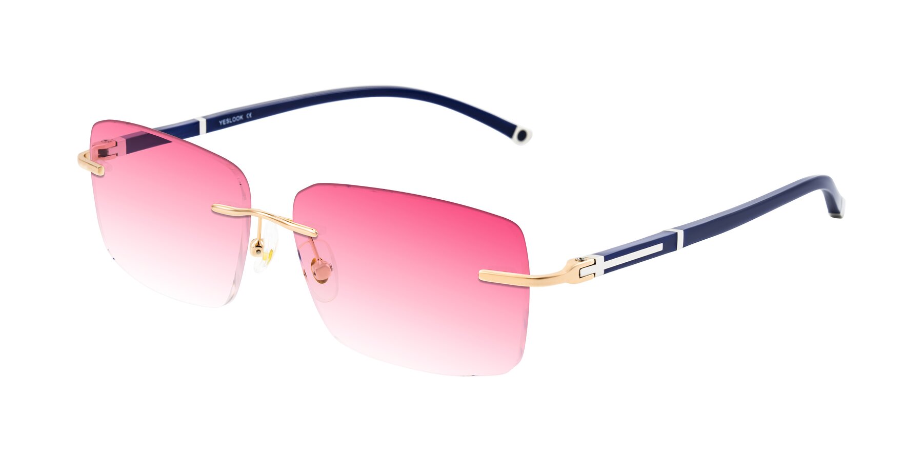 Angle of Mist in Rose Gold/Blue with Pink Gradient Lenses