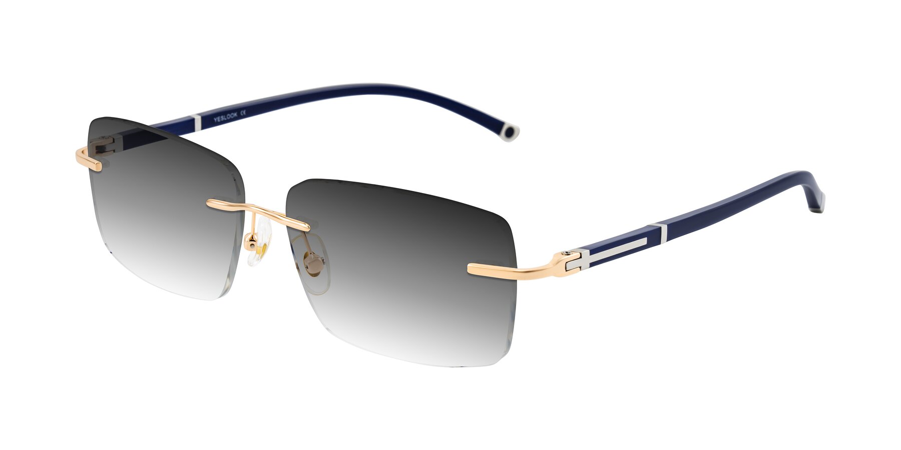 Angle of Mist in Rose Gold/Blue with Gray Gradient Lenses