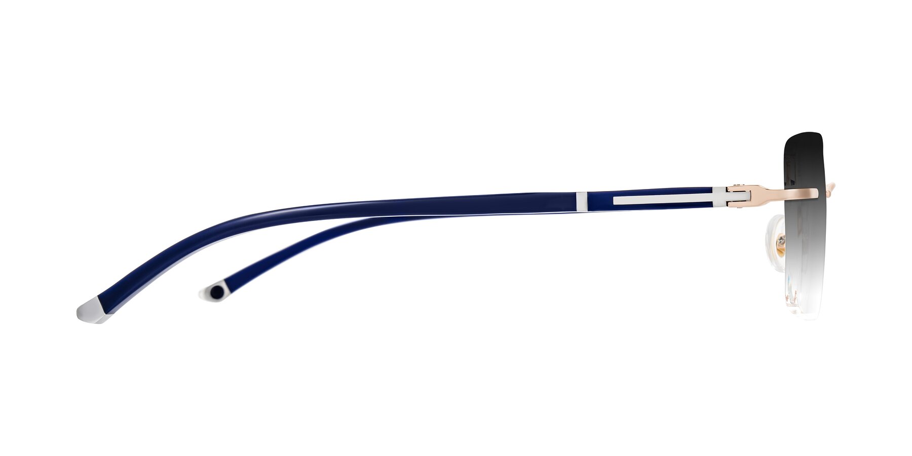 Side of Mist in Rose Gold/Blue with Gray Gradient Lenses