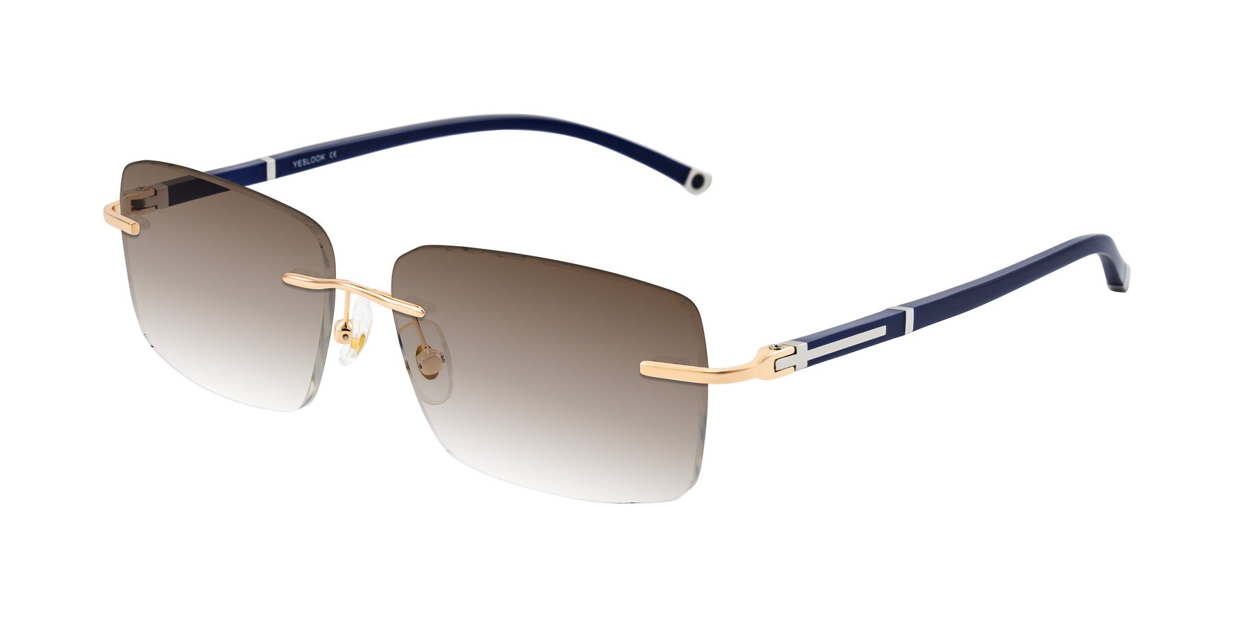 Angle of Mist in Rose Gold/Blue with Brown Gradient Lenses