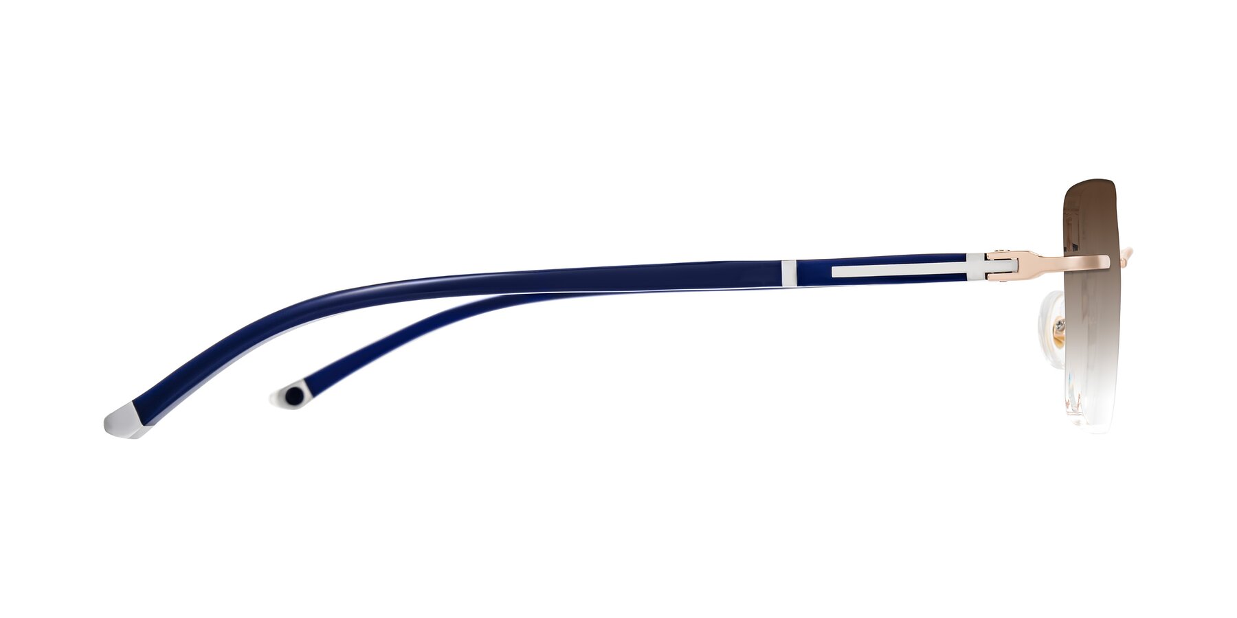 Side of Mist in Rose Gold/Blue with Brown Gradient Lenses