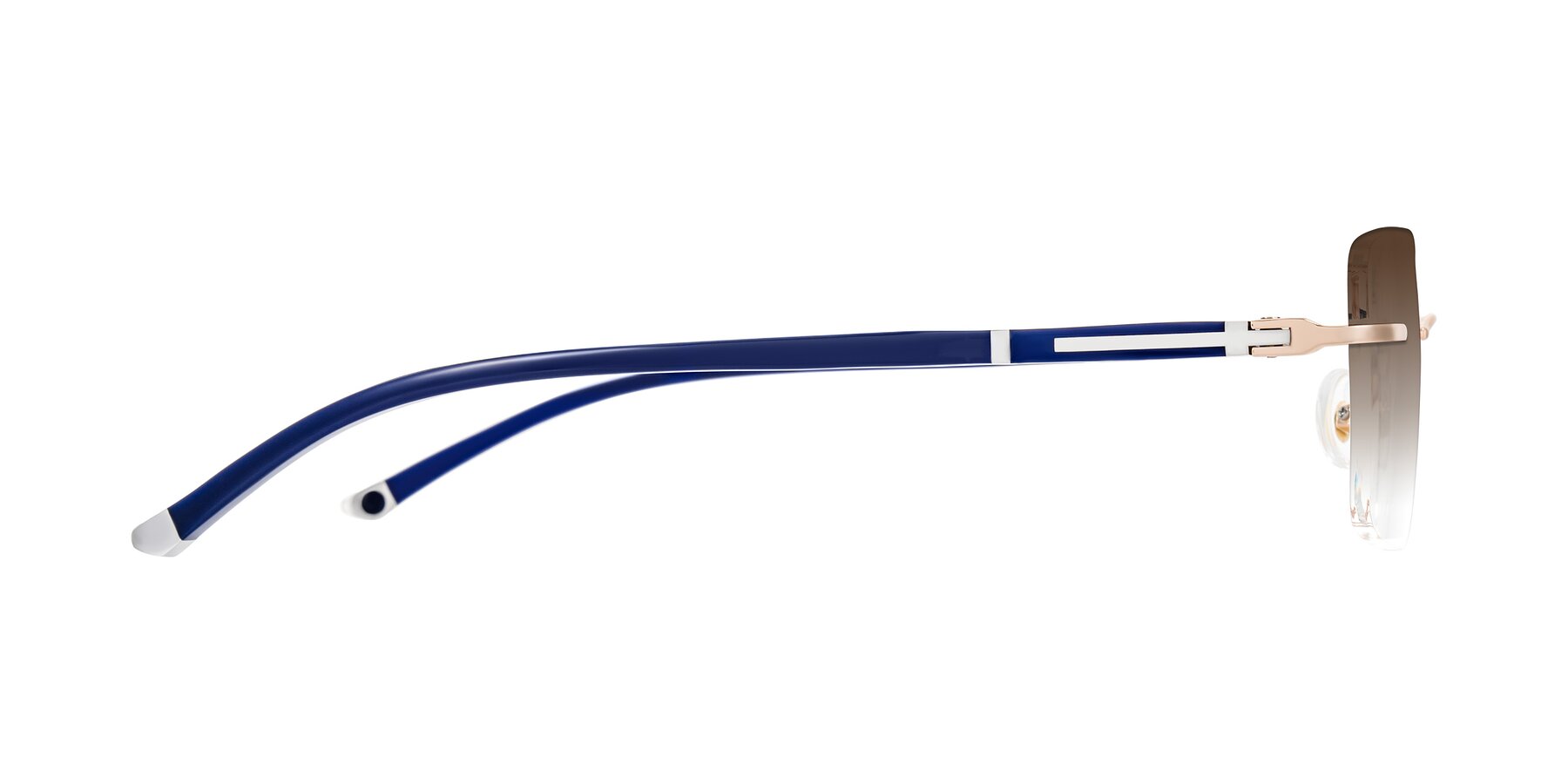 Side of Mist in Rose Gold/Blue with Brown Gradient Lenses
