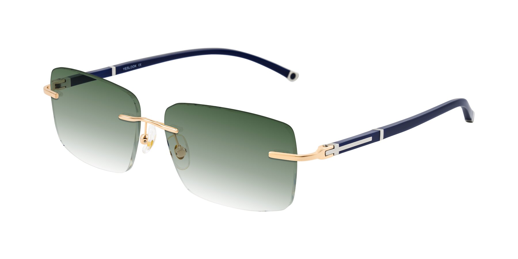 Angle of Mist in Rose Gold/Blue with Green Gradient Lenses