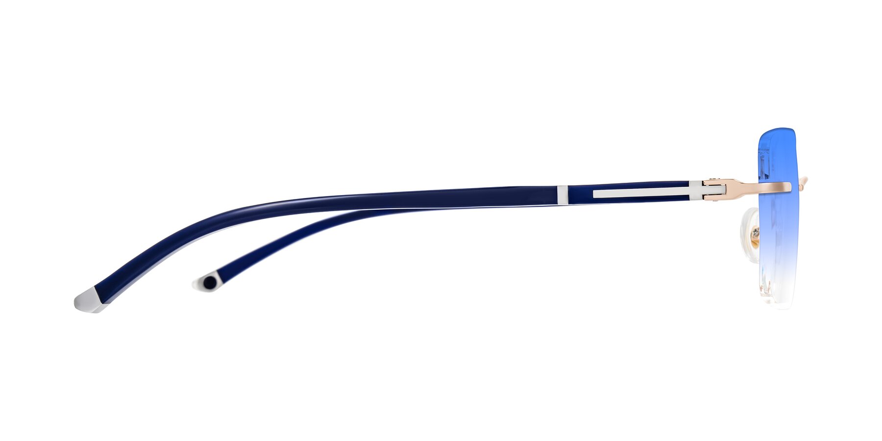 Side of Mist in Rose Gold/Blue with Blue Gradient Lenses