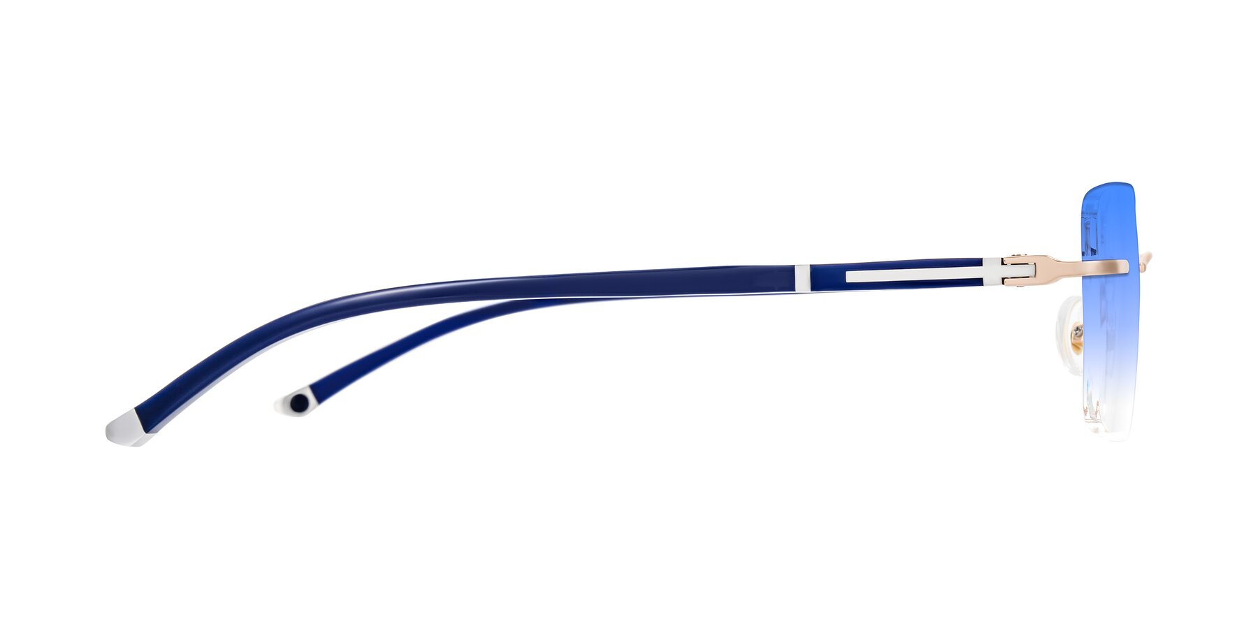 Side of Mist in Rose Gold/Blue with Blue Gradient Lenses