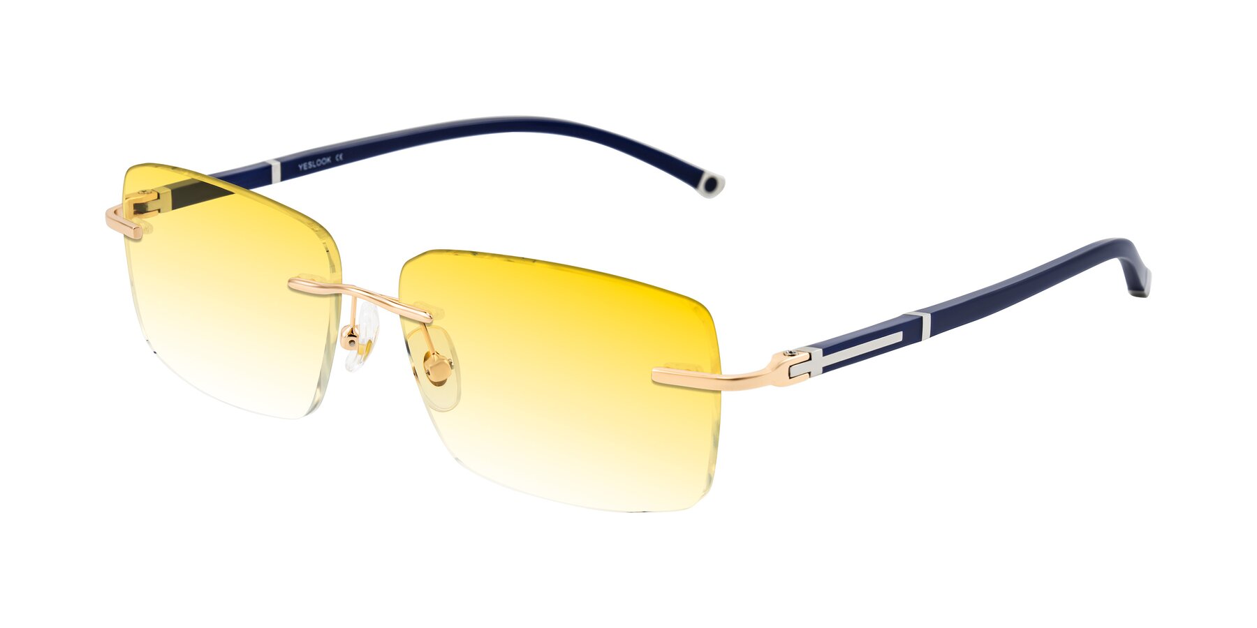 Angle of Mist in Rose Gold/Blue with Yellow Gradient Lenses