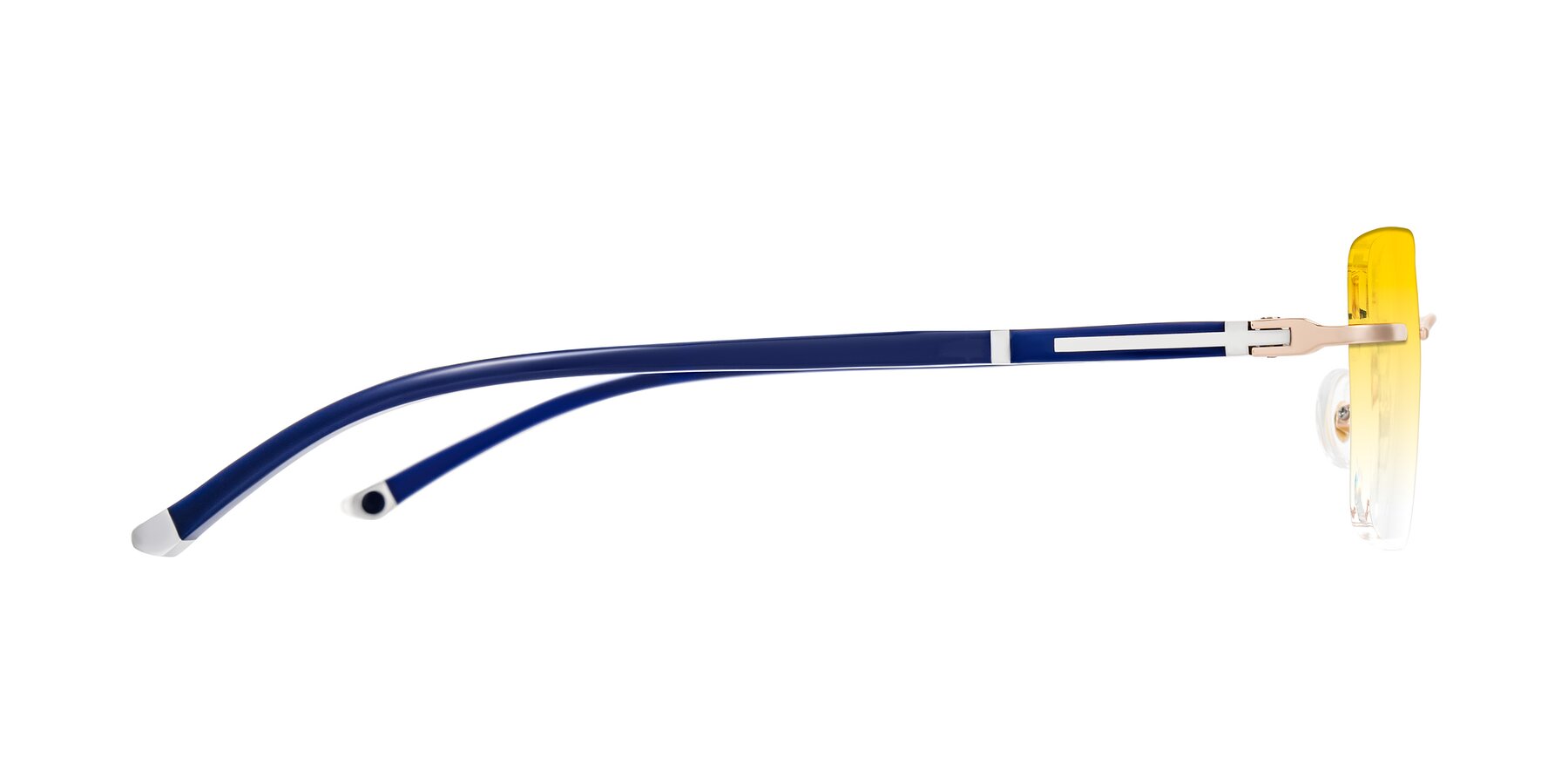 Side of Mist in Rose Gold/Blue with Yellow Gradient Lenses