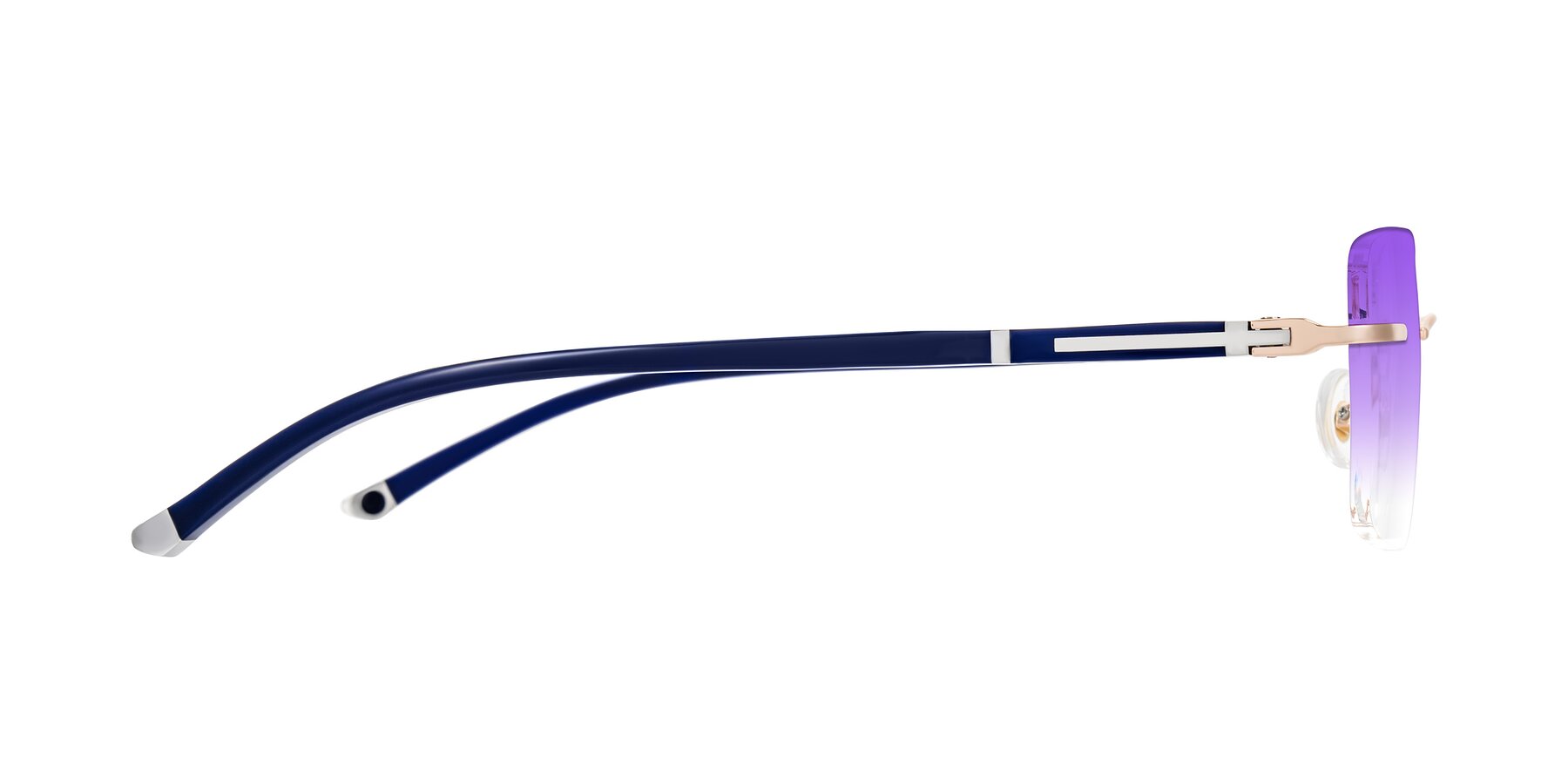 Side of Mist in Rose Gold/Blue with Purple Gradient Lenses
