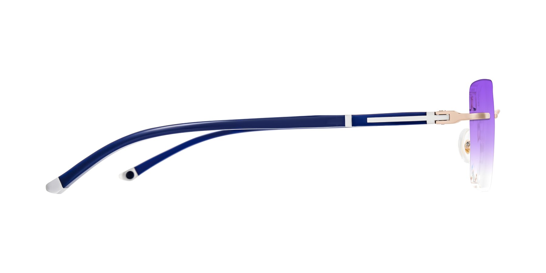 Side of Mist in Rose Gold/Blue with Purple Gradient Lenses