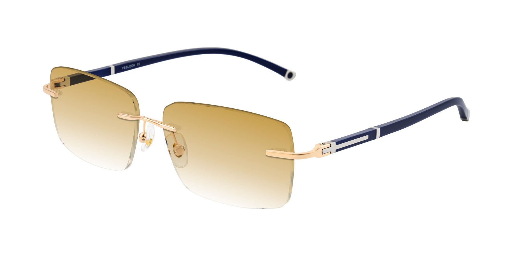 Angle of Mist in Rose Gold/Blue with Champagne Gradient Lenses