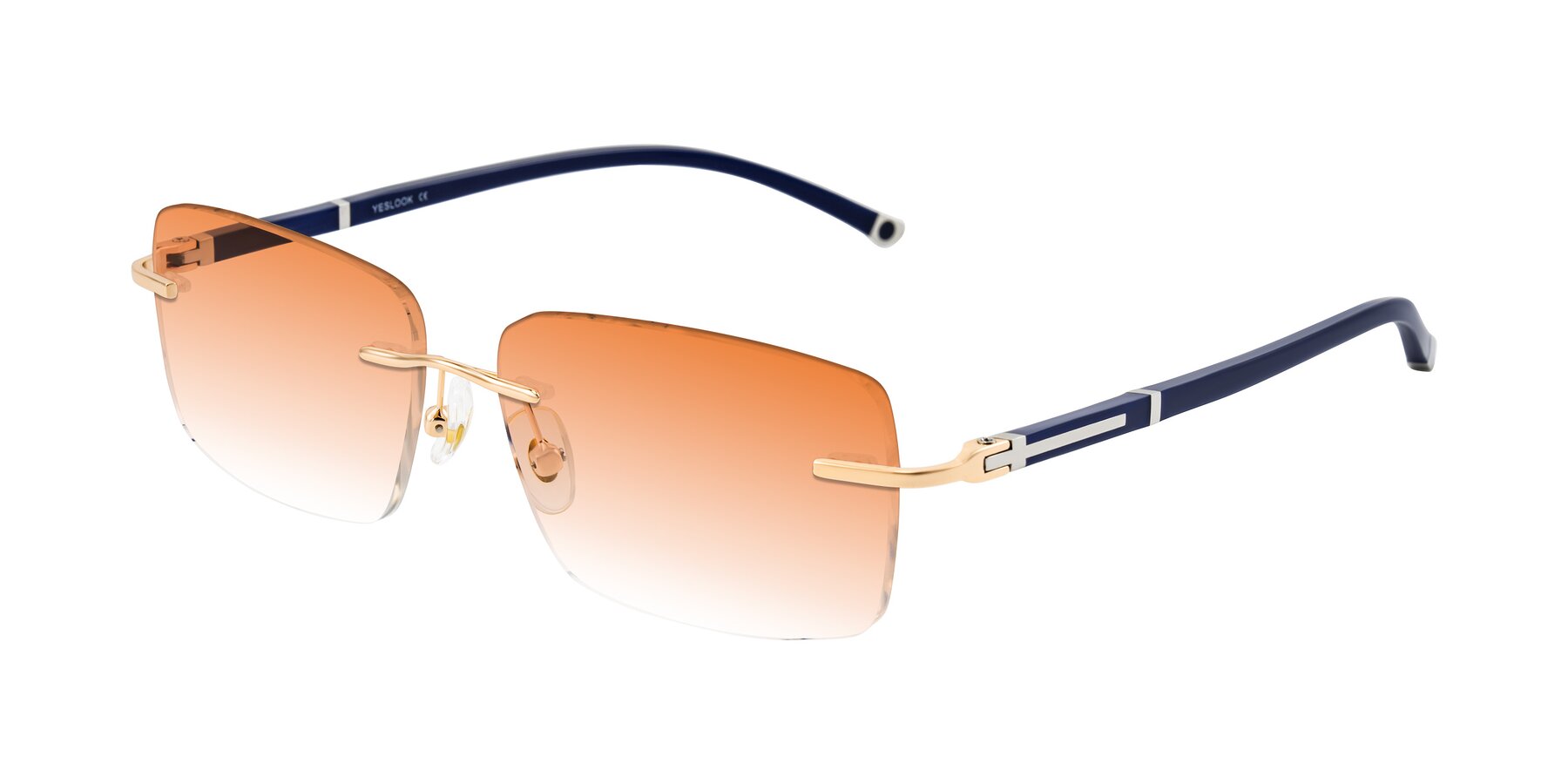 Angle of Mist in Rose Gold/Blue with Orange Gradient Lenses
