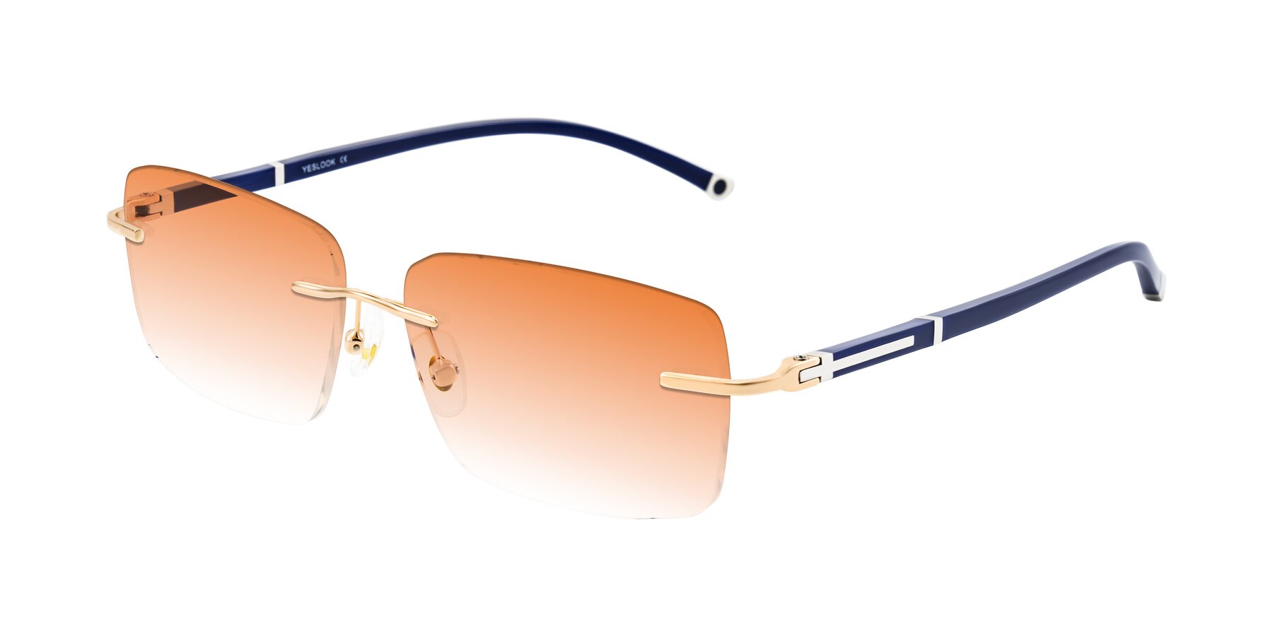 Angle of Mist in Rose Gold/Blue with Orange Gradient Lenses