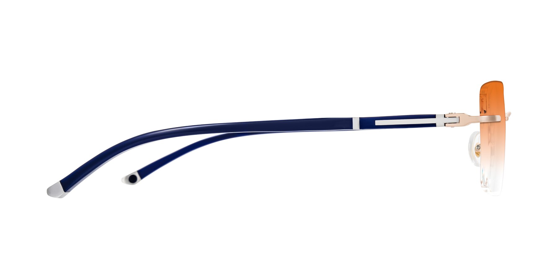 Side of Mist in Rose Gold/Blue with Orange Gradient Lenses