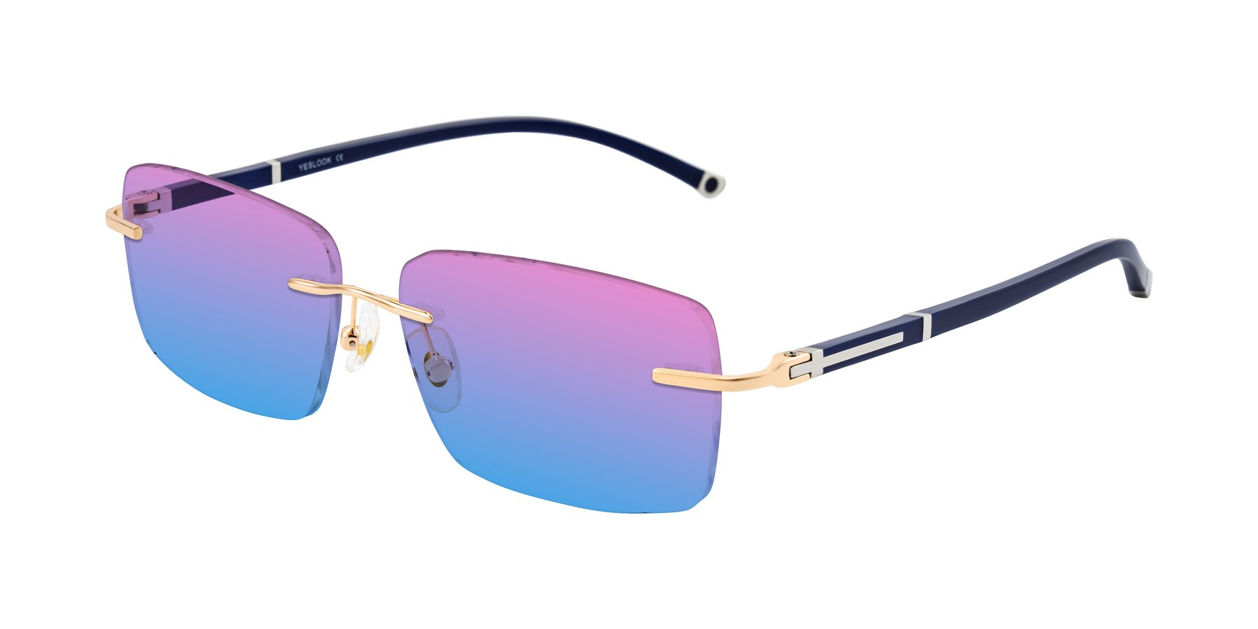 Angle of Mist in Rose Gold/Blue with Pink / Blue Gradient Lenses