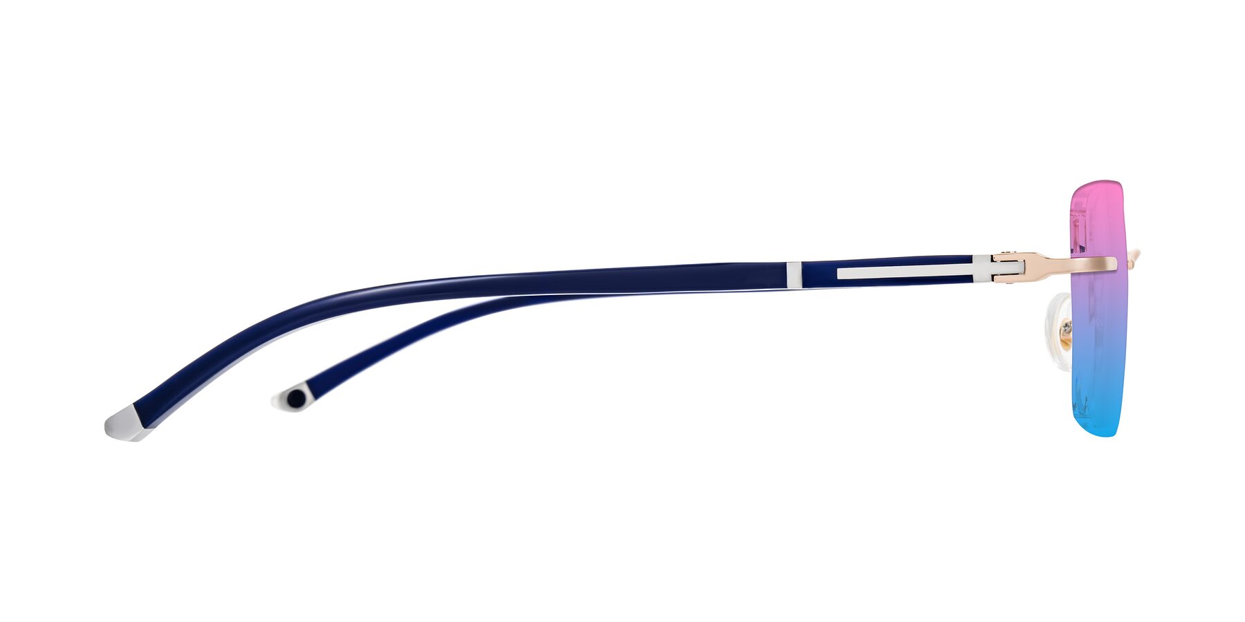 Side of Mist in Rose Gold/Blue with Pink / Blue Gradient Lenses