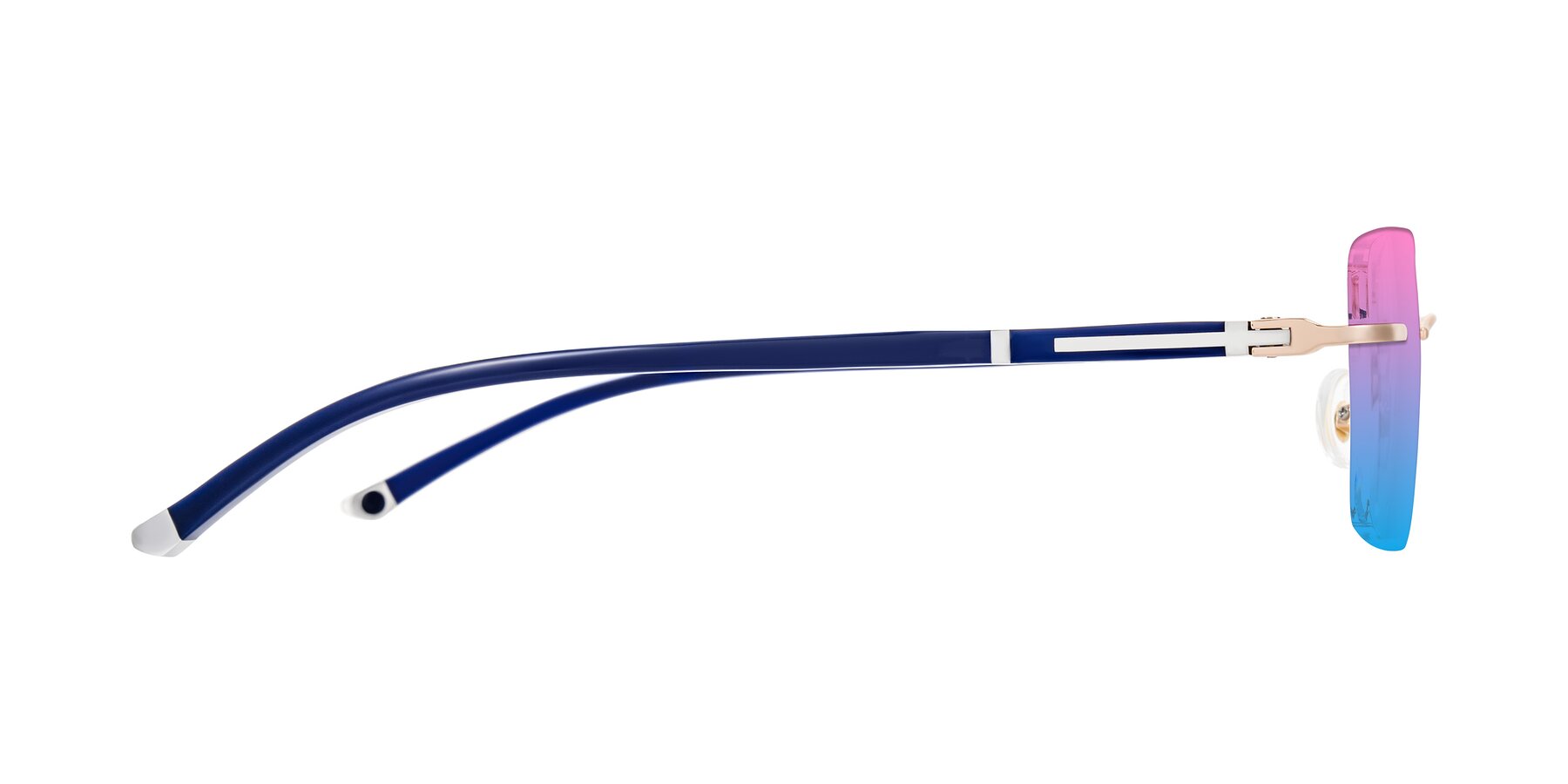 Side of Mist in Rose Gold/Blue with Pink / Blue Gradient Lenses