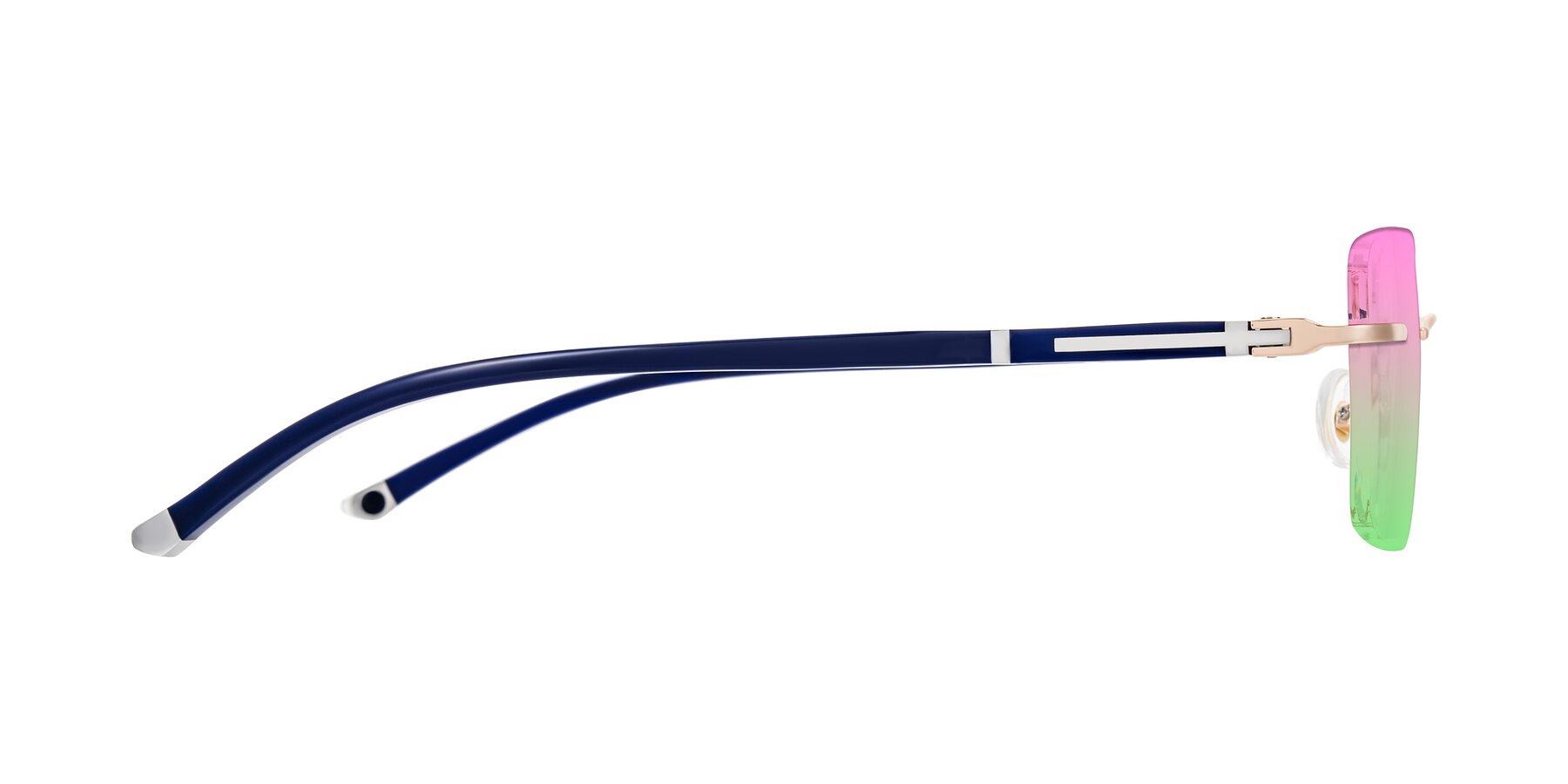 Side of Mist in Rose Gold/Blue with Pink / Green Gradient Lenses