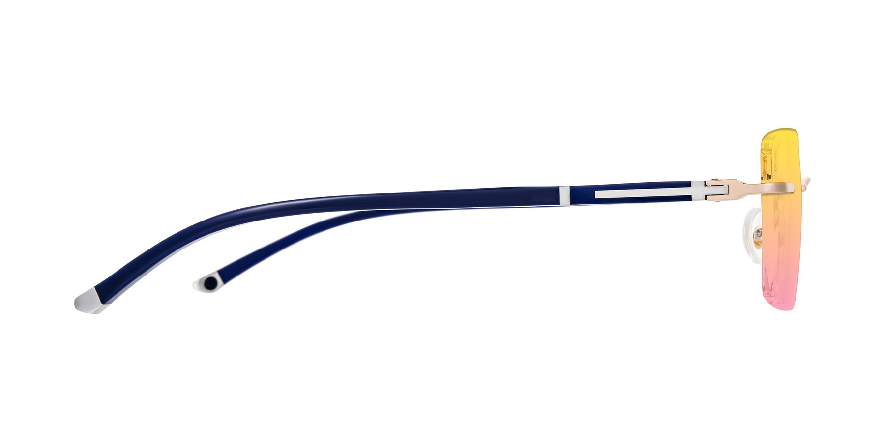 Side of Mist in Rose Gold/Blue with Yellow / Pink Gradient Lenses