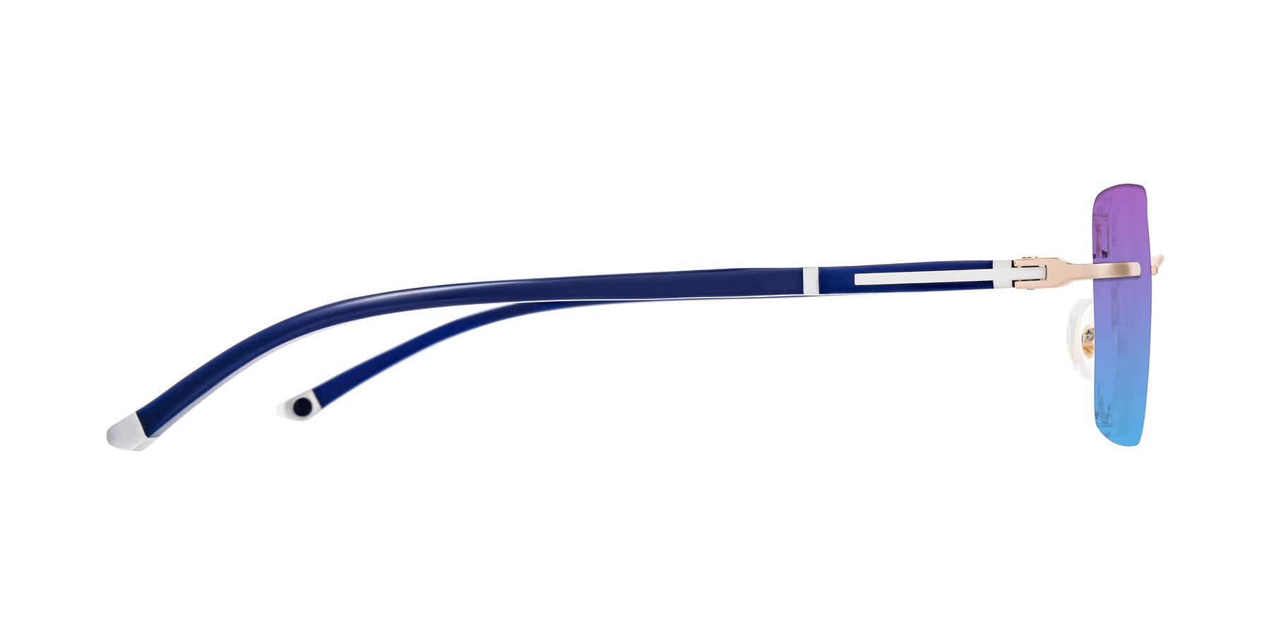 Side of Mist in Rose Gold/Blue with Purple / Blue Gradient Lenses