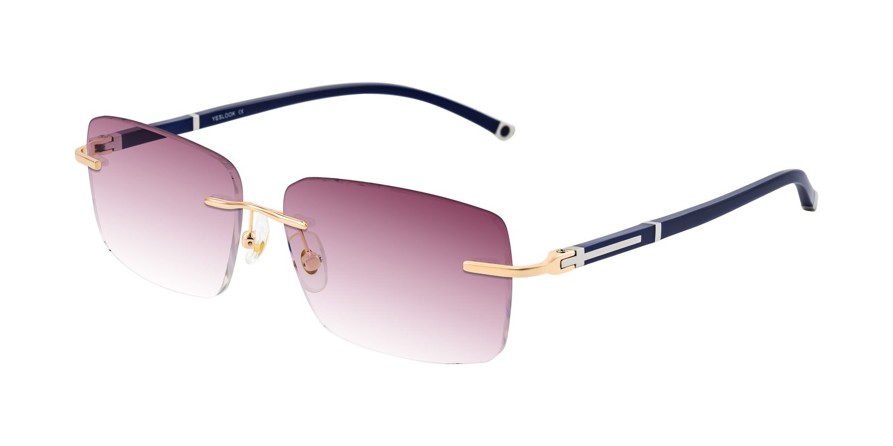Angle of Mist in Rose Gold/Blue with Wine Gradient Lenses