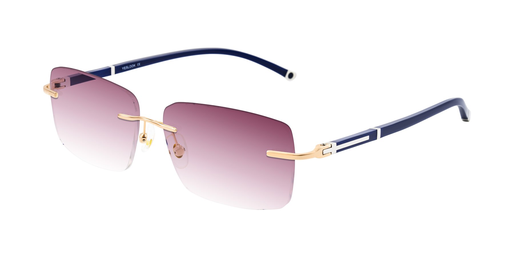 Angle of Mist in Rose Gold/Blue with Wine Gradient Lenses