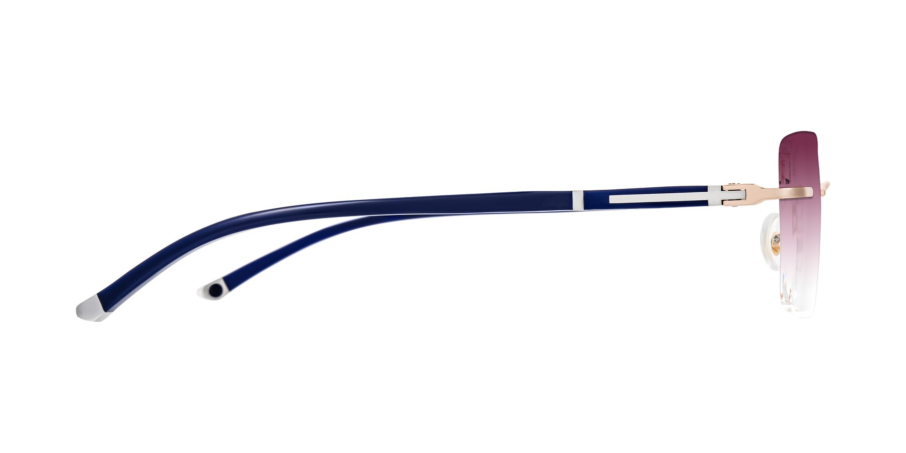 Side of Mist in Rose Gold/Blue with Wine Gradient Lenses