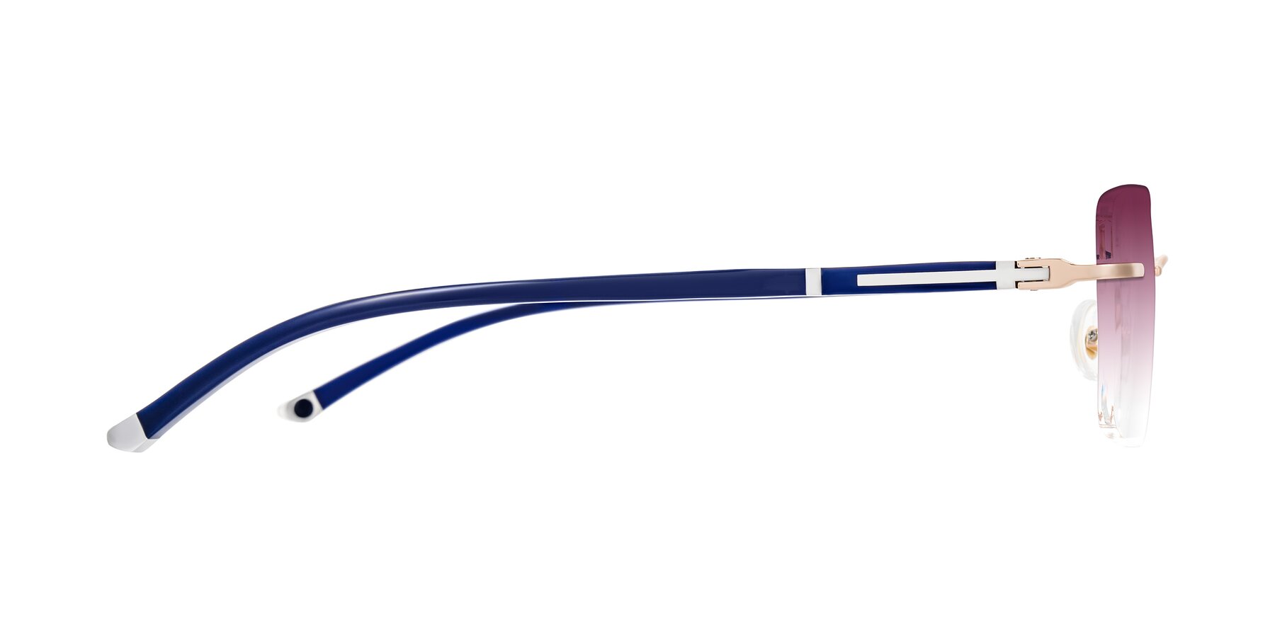 Side of Mist in Rose Gold/Blue with Wine Gradient Lenses