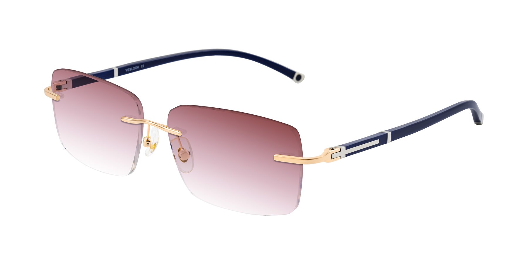 Angle of Mist in Rose Gold/Blue with Garnet Gradient Lenses