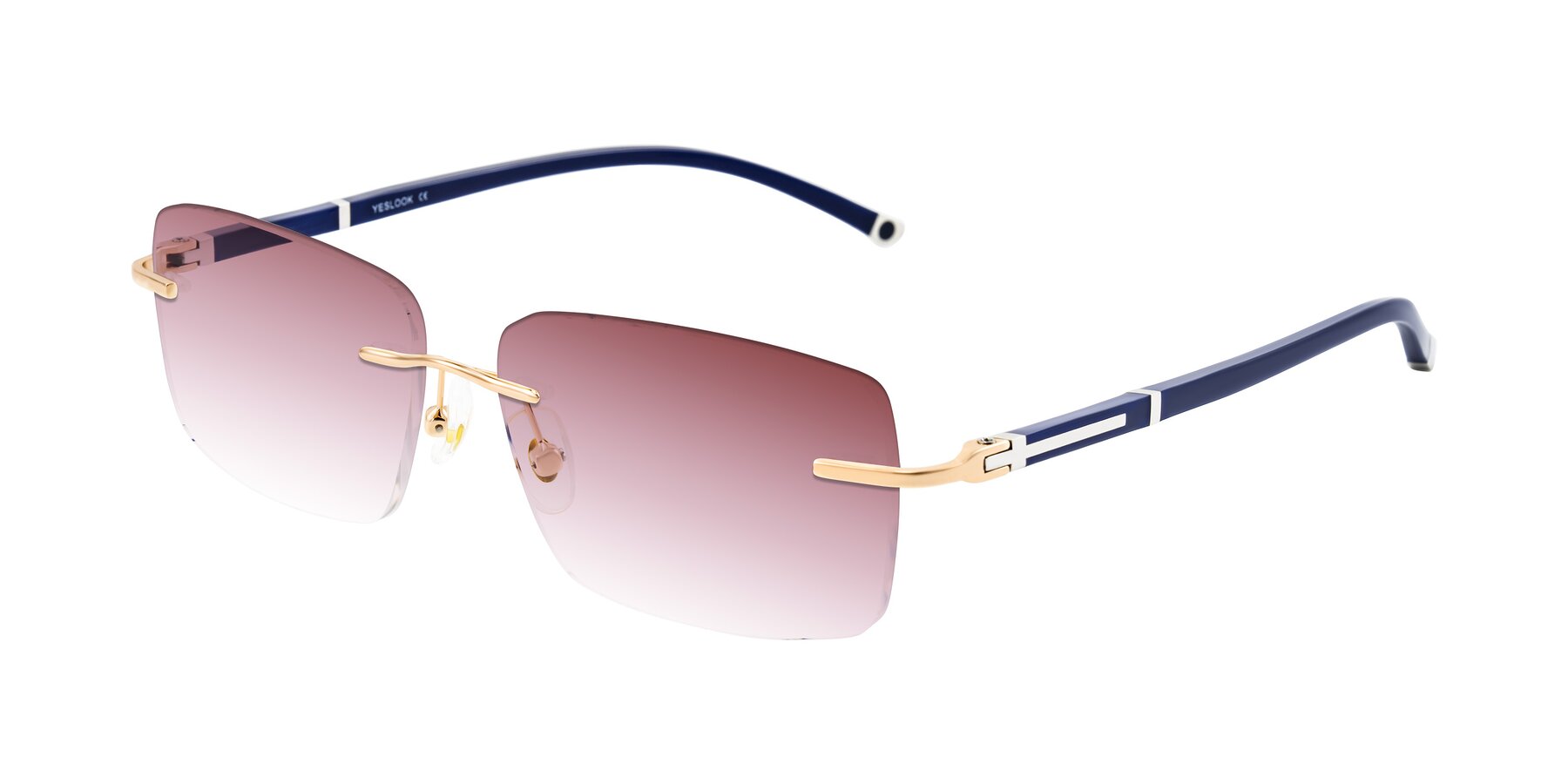 Angle of Mist in Rose Gold/Blue with Garnet Gradient Lenses