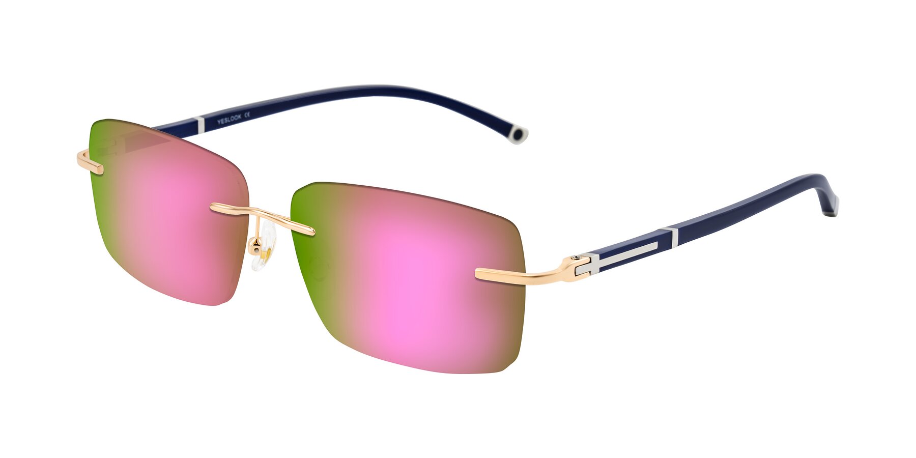 Angle of Mist in Rose Gold/Blue with Pink Mirrored Lenses