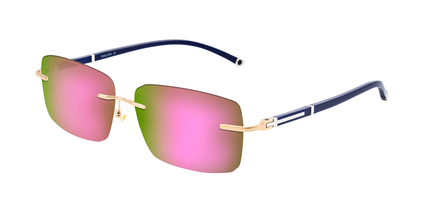 Angle of Mist in Rose Gold/Blue with Pink Mirrored Lenses