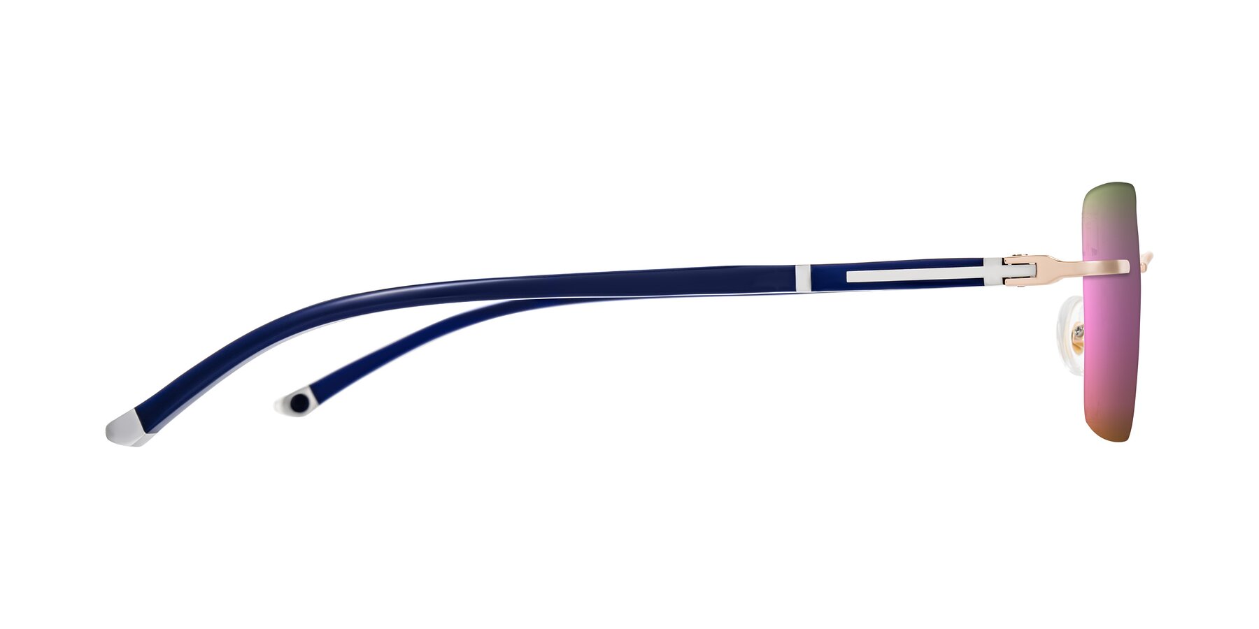 Side of Mist in Rose Gold/Blue with Pink Mirrored Lenses