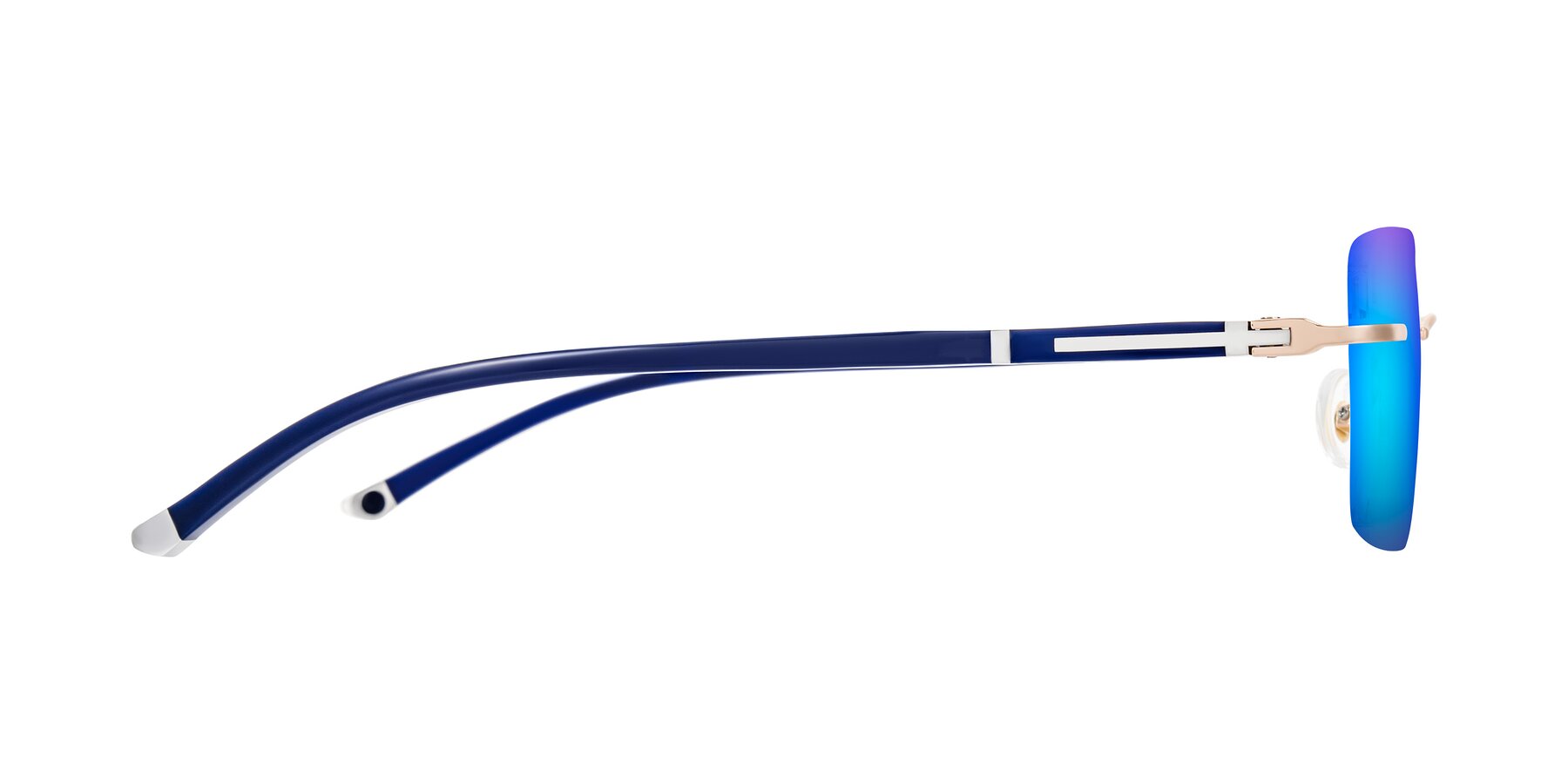 Side of Mist in Rose Gold/Blue with Blue Mirrored Lenses