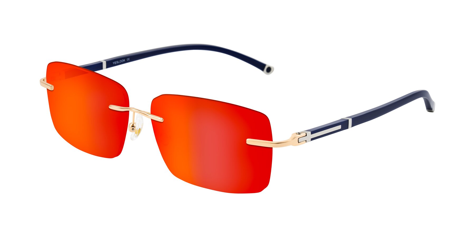 Angle of Mist in Rose Gold/Blue with Red Gold Mirrored Lenses
