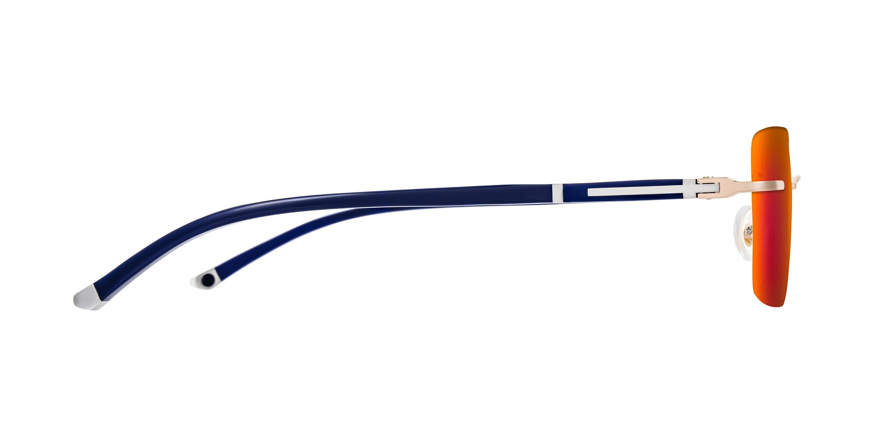 Side of Mist in Rose Gold/Blue with Red Gold Mirrored Lenses