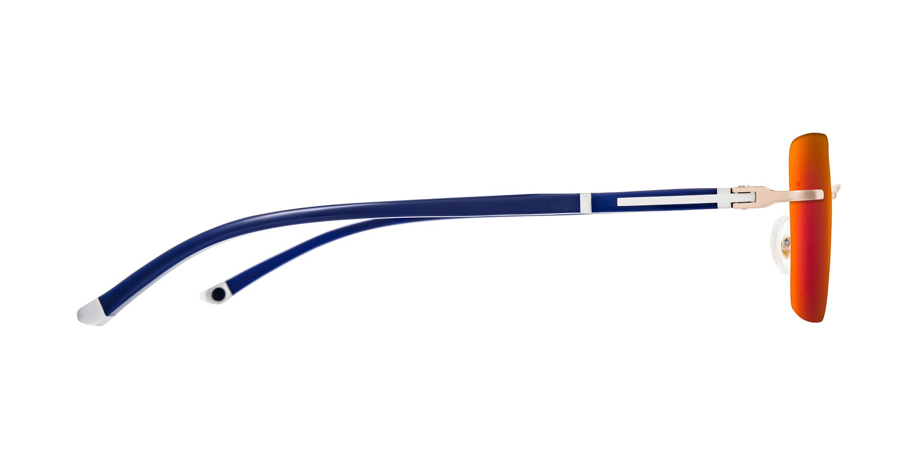 Side of Mist in Rose Gold/Blue with Red Gold Mirrored Lenses