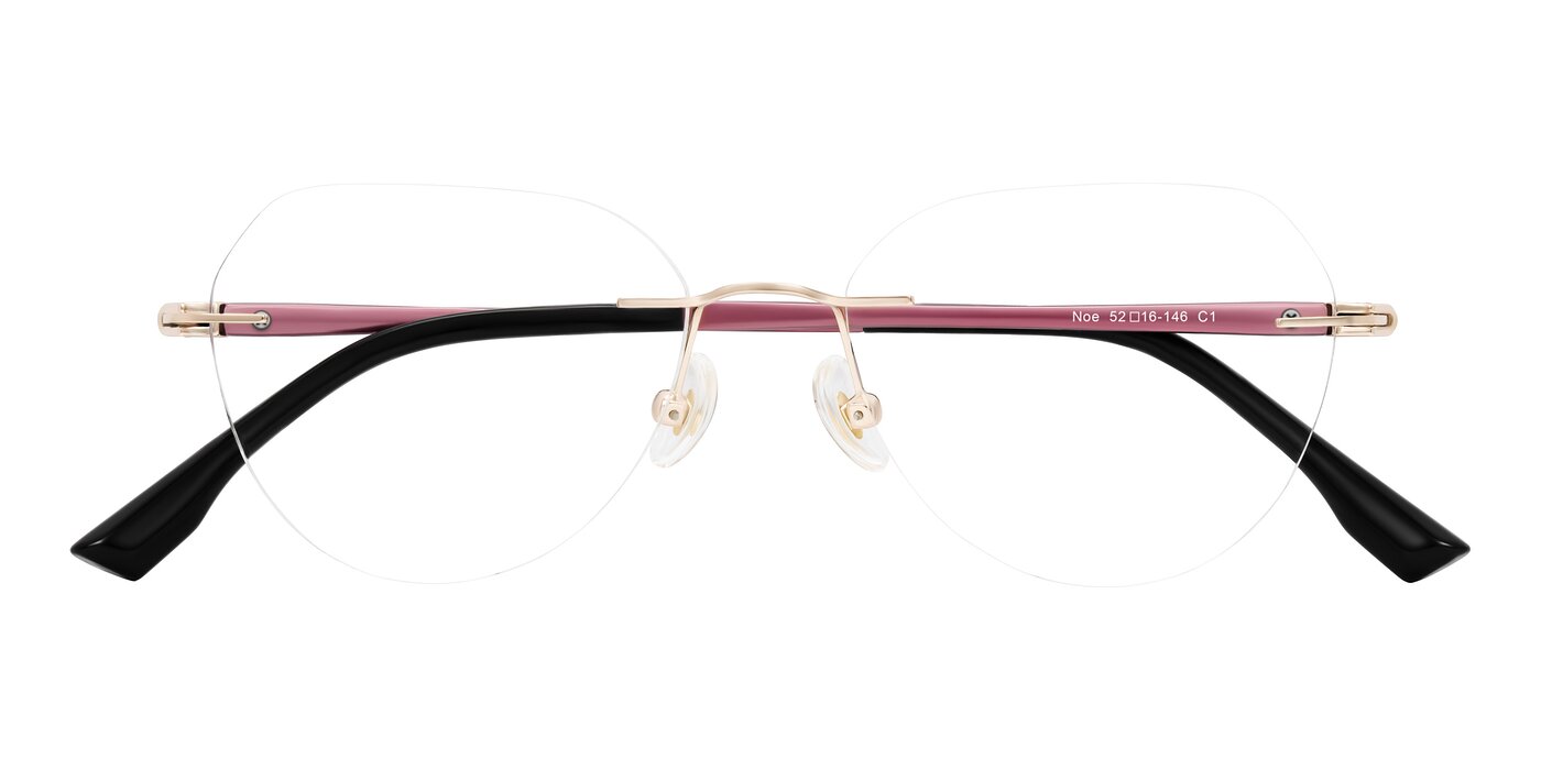 Noe - Rose Gold/Purple Eyeglasses