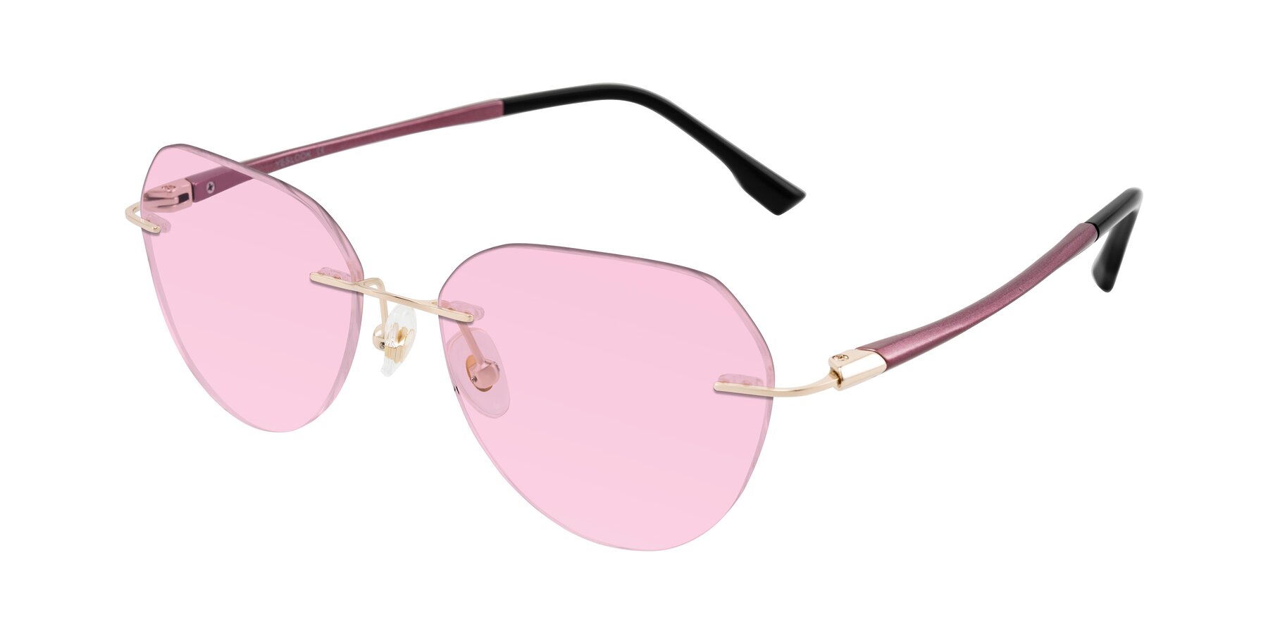 Angle of Noe in Rose Gold/Purple with Light Pink Tinted Lenses