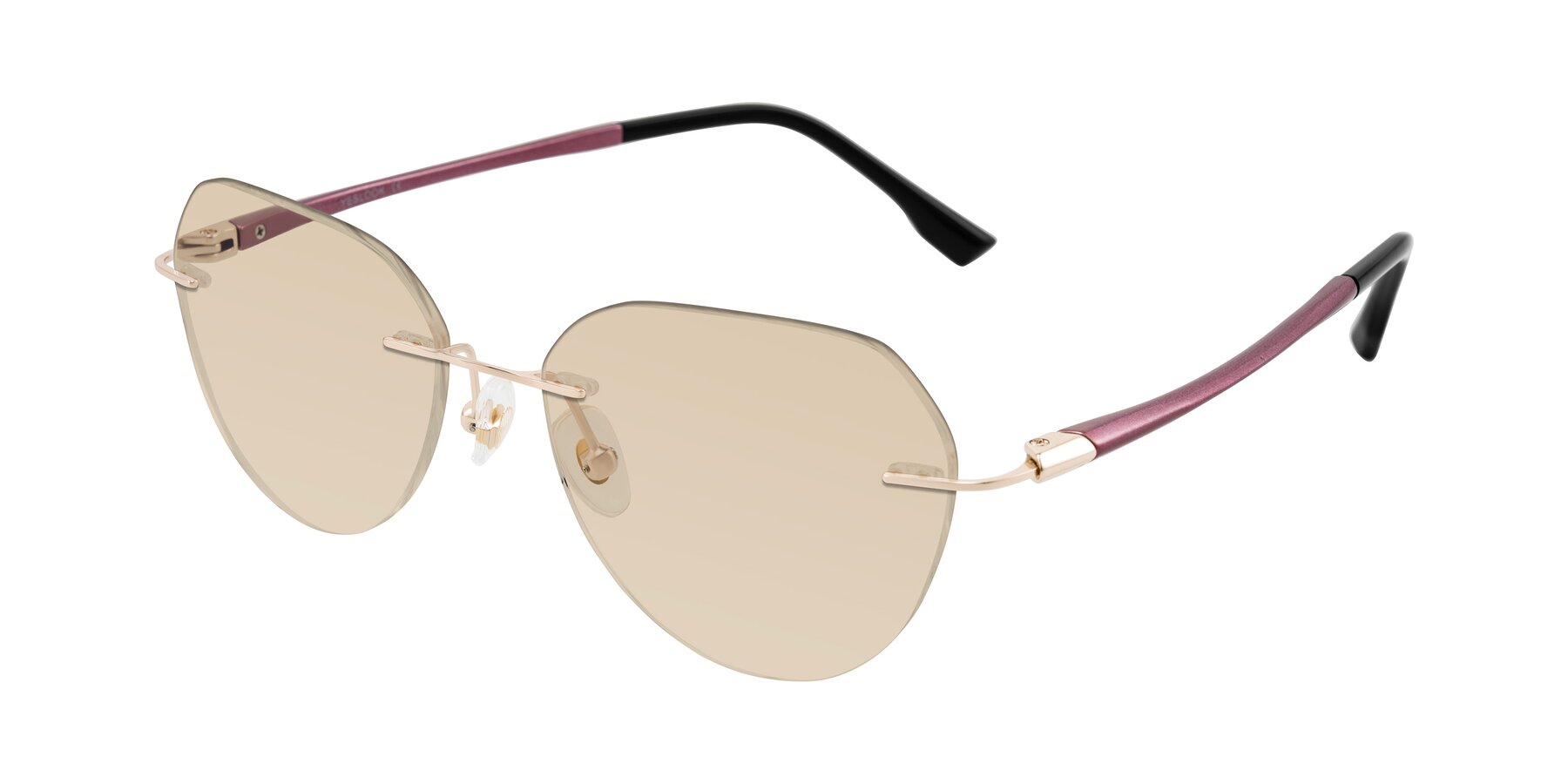 Angle of Noe in Rose Gold/Purple with Light Brown Tinted Lenses