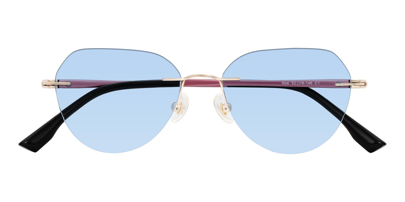 Noe - Rose Gold/Purple Tinted Sunglasses