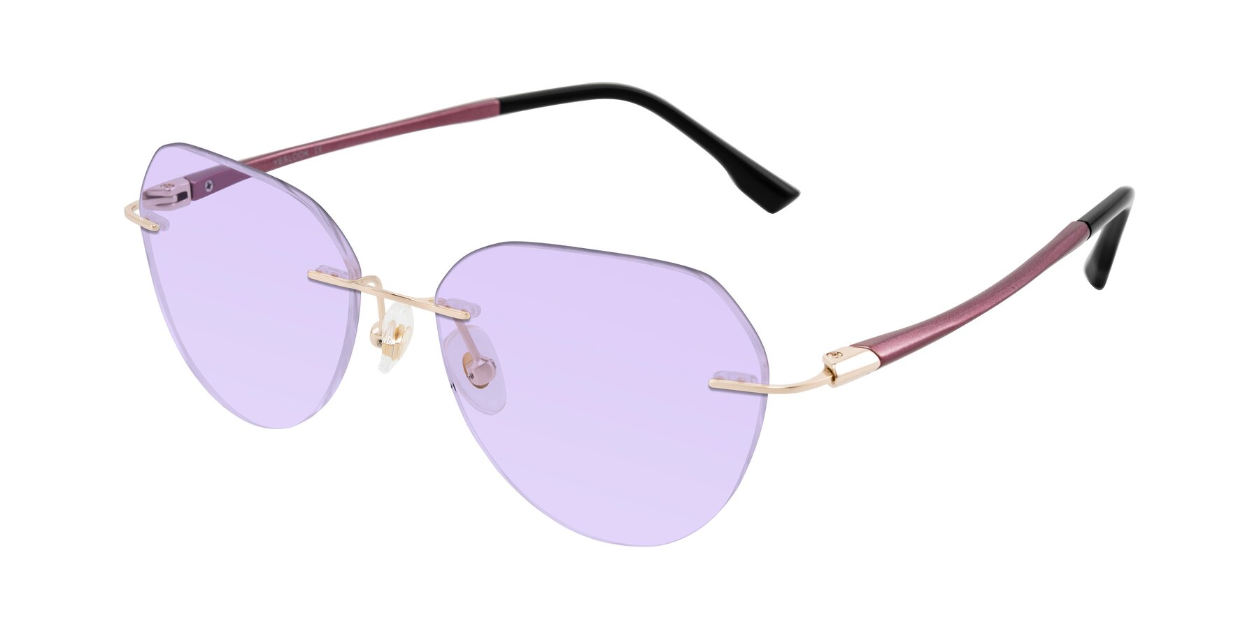 Angle of Noe in Rose Gold/Purple with Light Purple Tinted Lenses