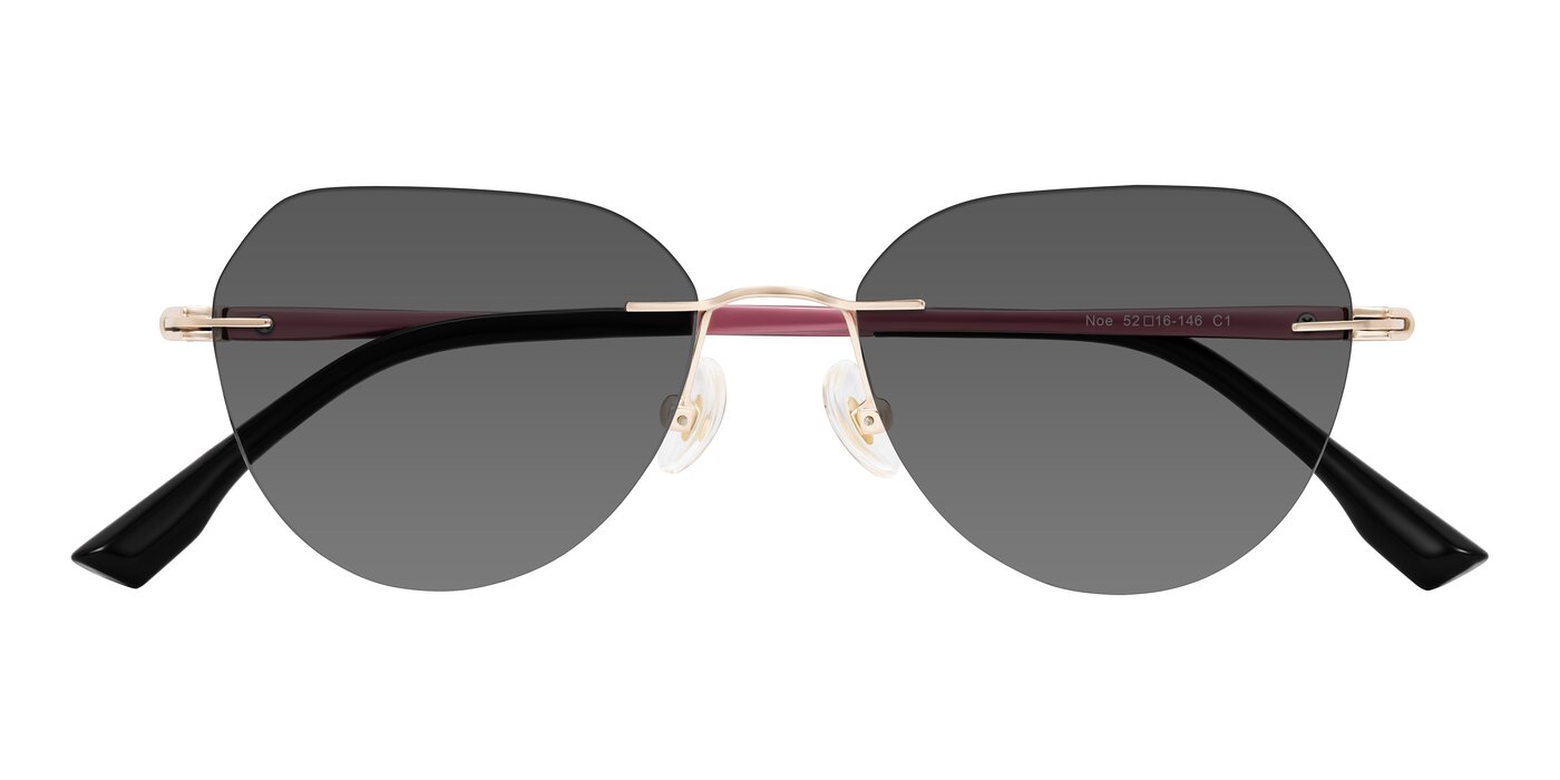 Noe - Rose Gold/Purple Tinted Sunglasses