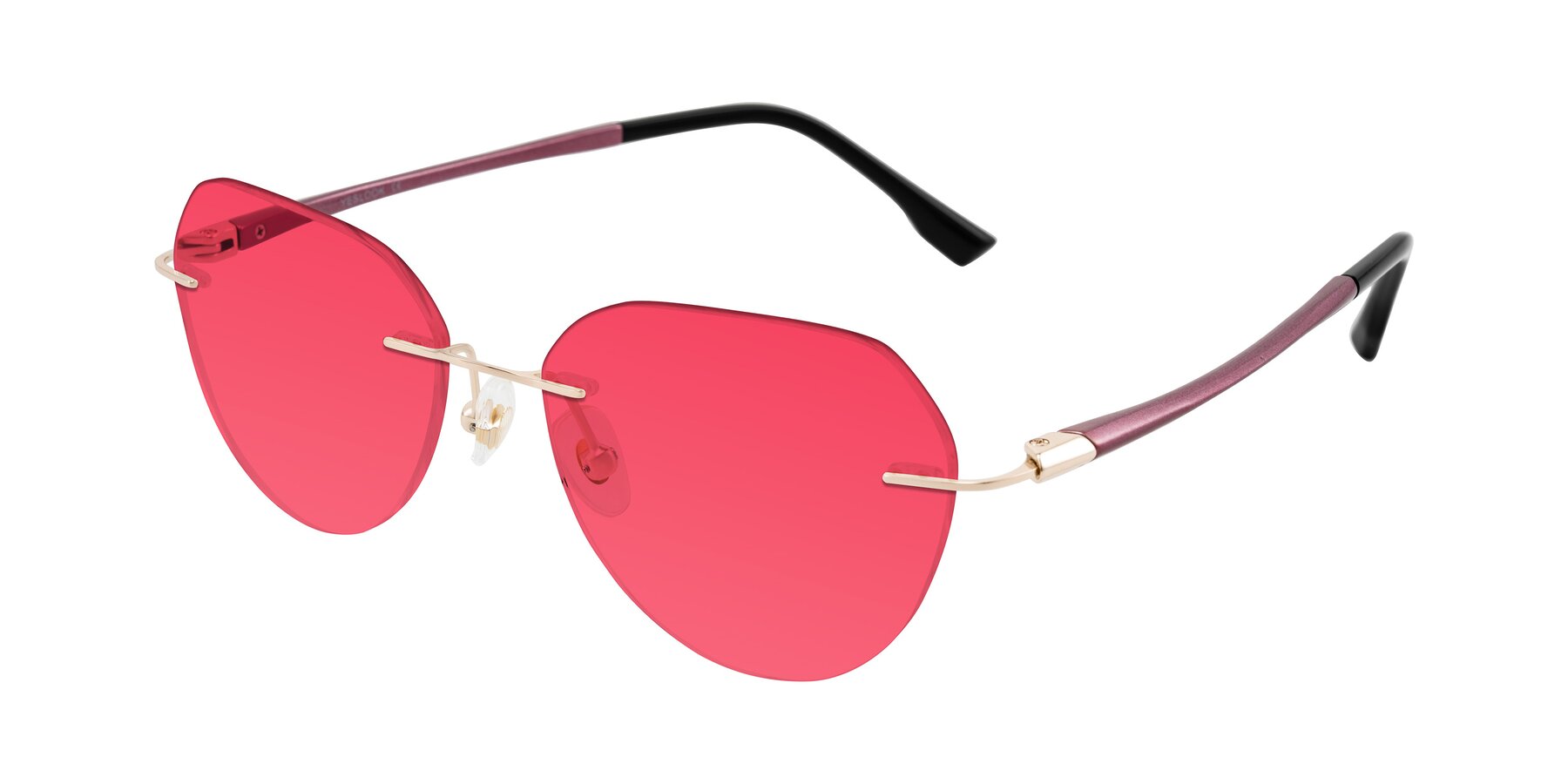 Angle of Noe in Rose Gold/Purple with Red Tinted Lenses