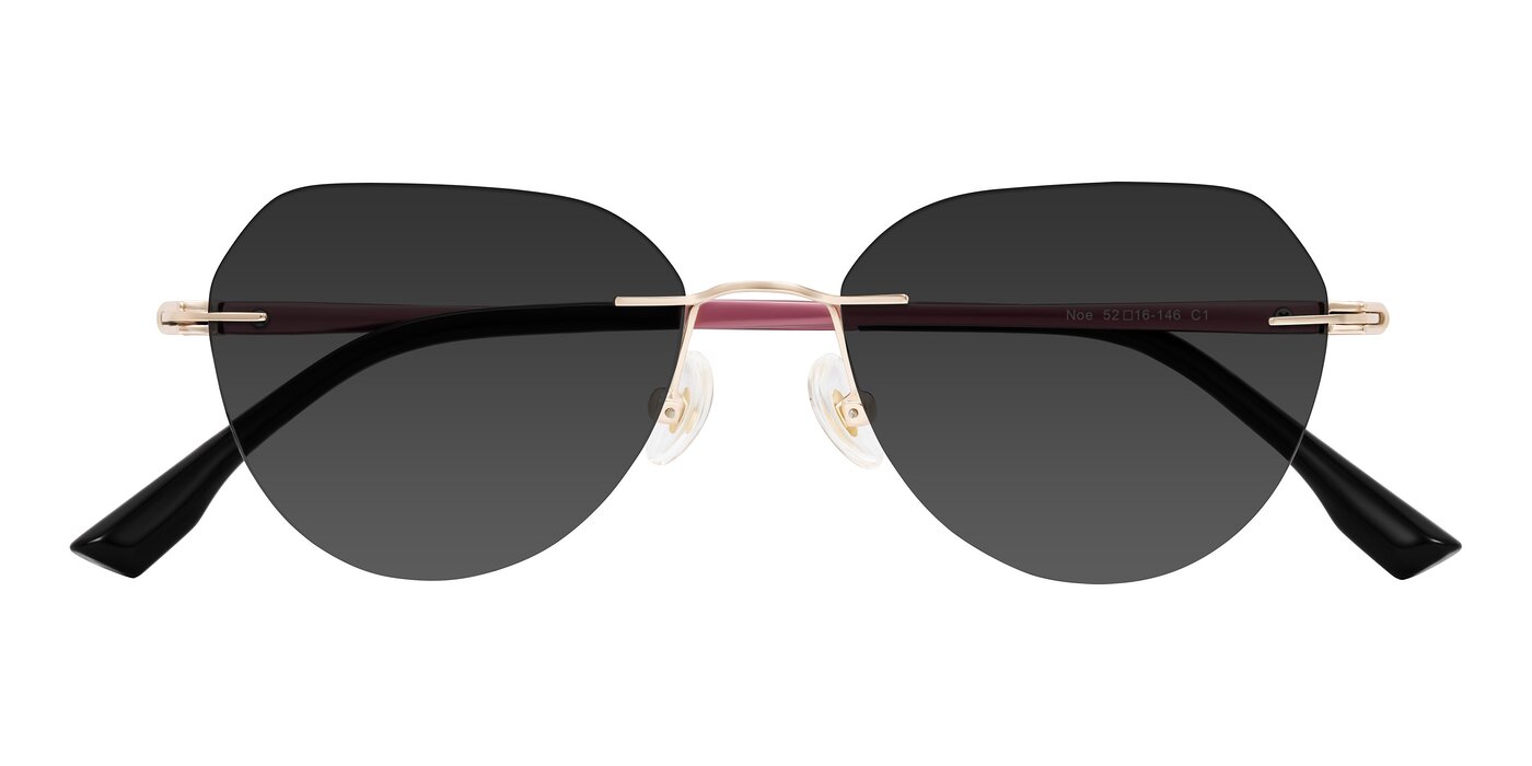 Noe - Rose Gold/Purple Tinted Sunglasses