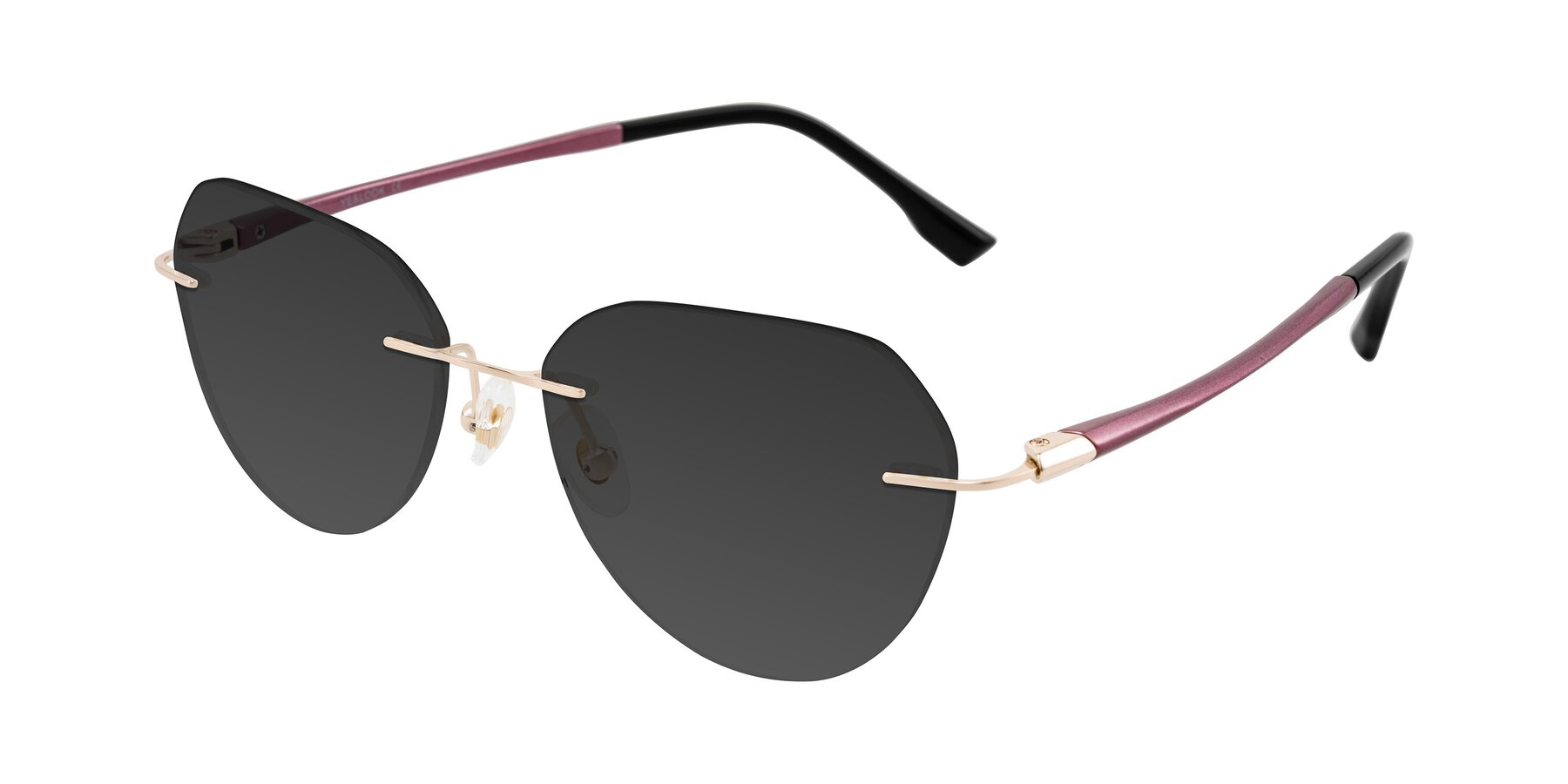 Angle of Noe in Rose Gold/Purple with Gray Tinted Lenses