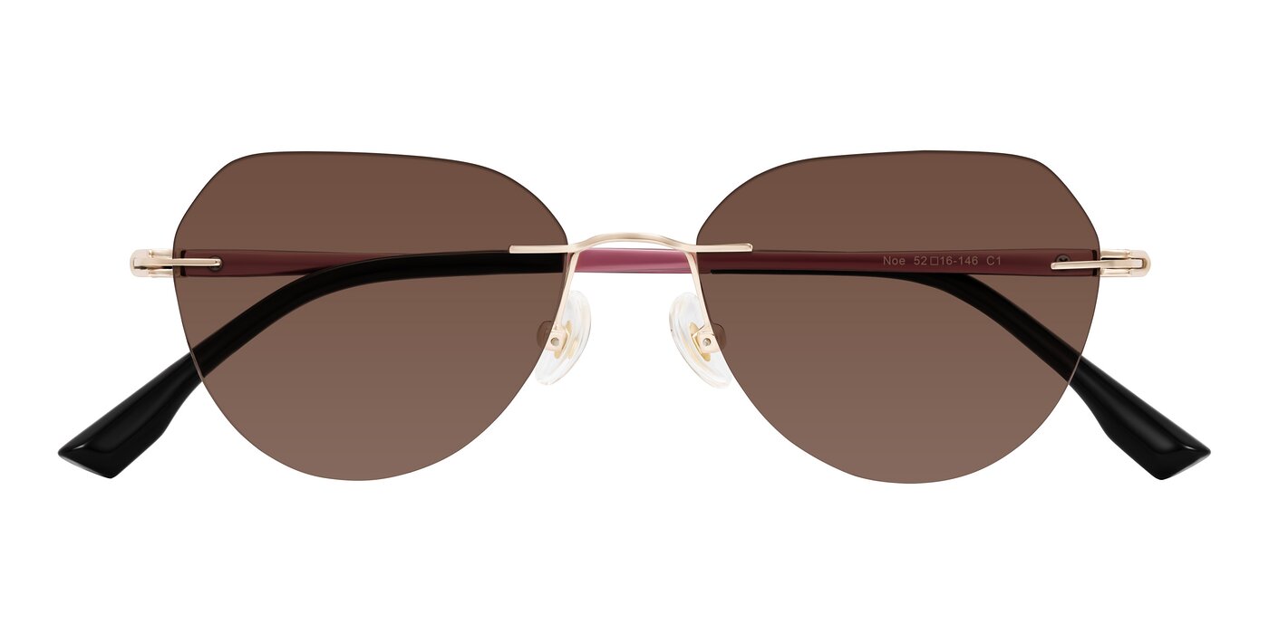 Noe - Rose Gold/Purple Tinted Sunglasses