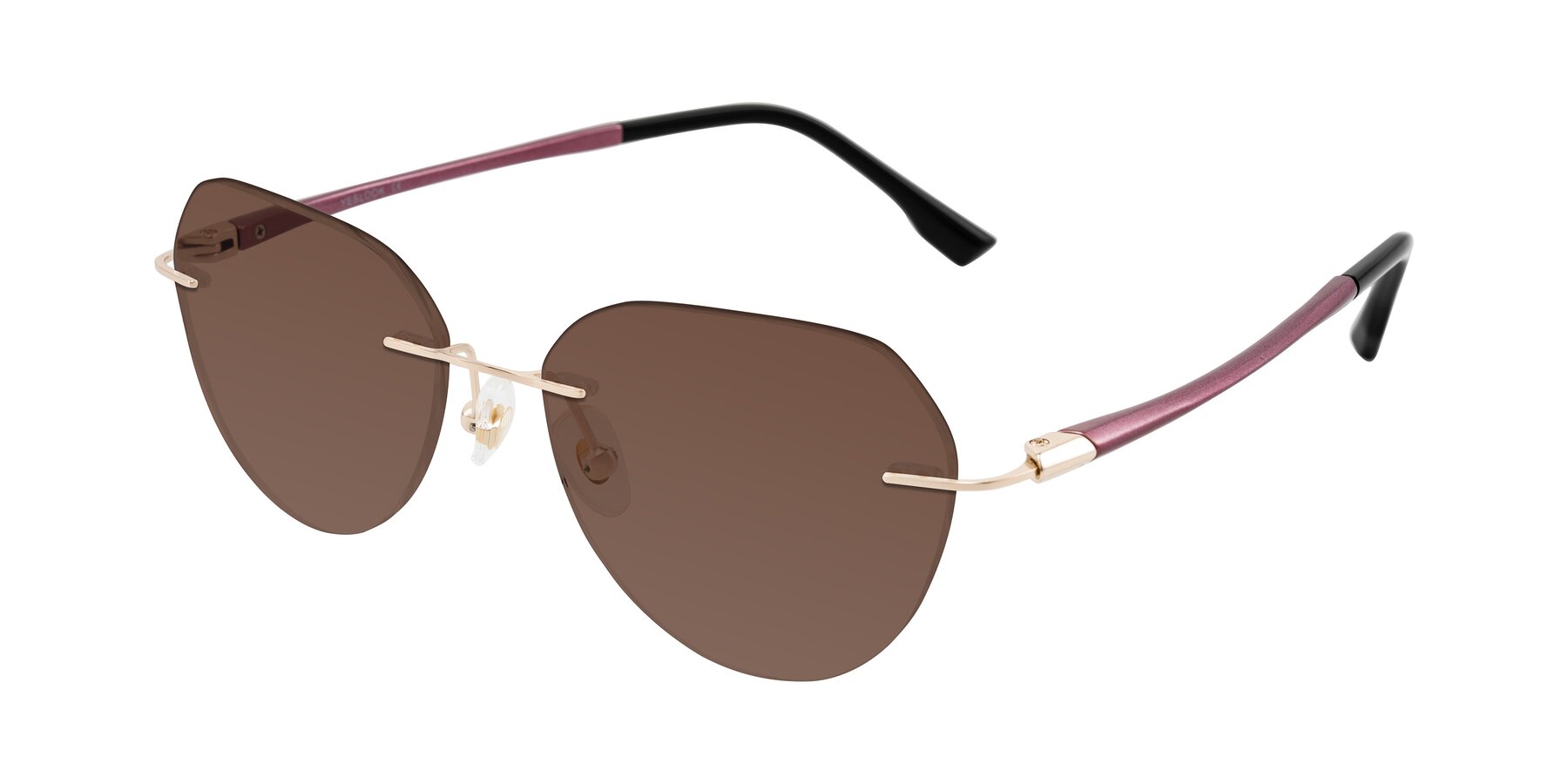 Angle of Noe in Rose Gold/Purple with Brown Tinted Lenses